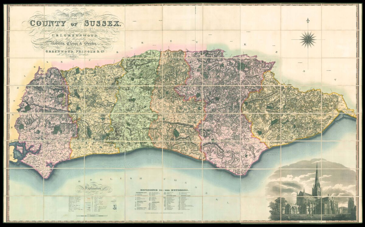 GREENWOOD, Christopher Map of the County of Sussex.