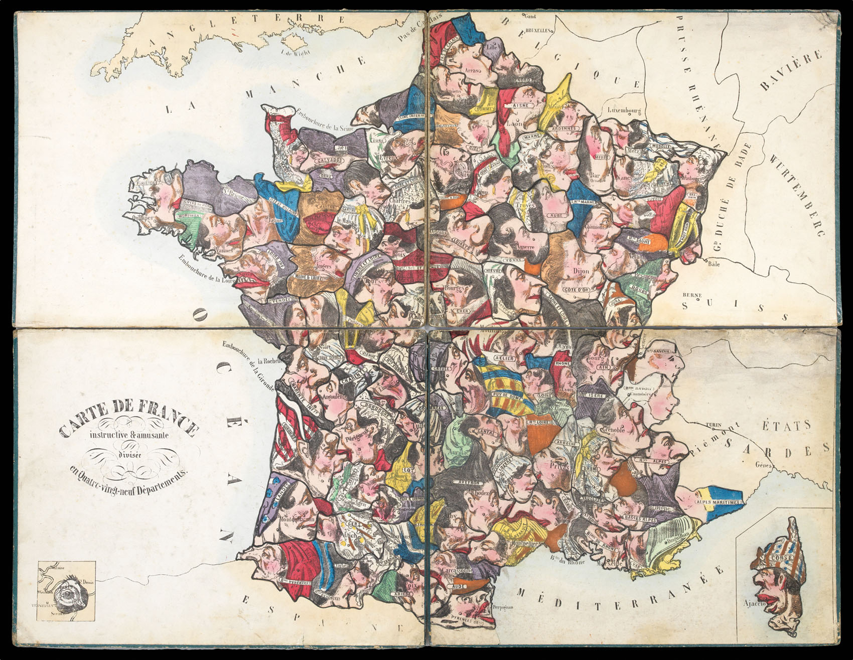 BELLOGUET, Andrè Carte de France Grotesque