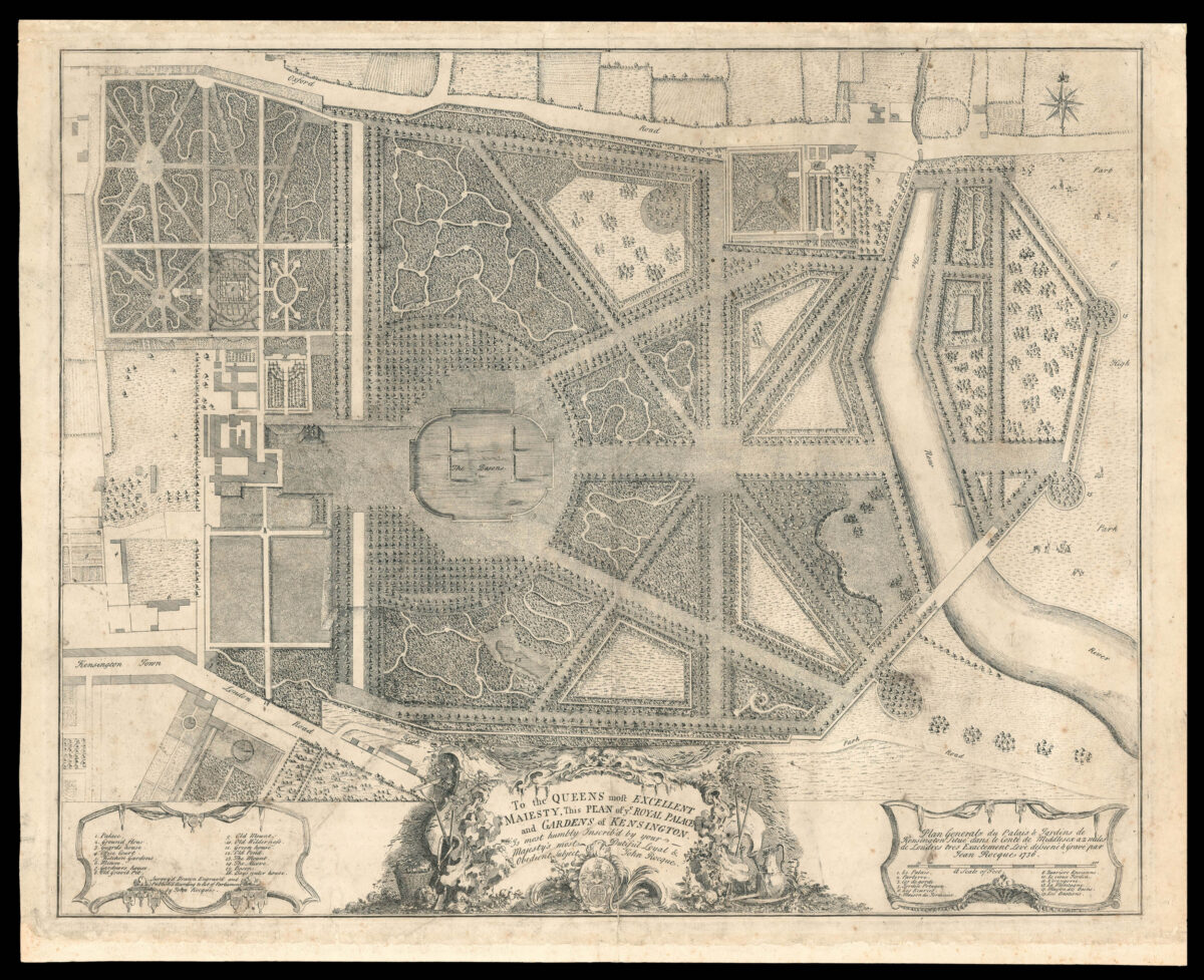 ROCQUE, John Plan Generale du Palais & Jardins de Kensington
