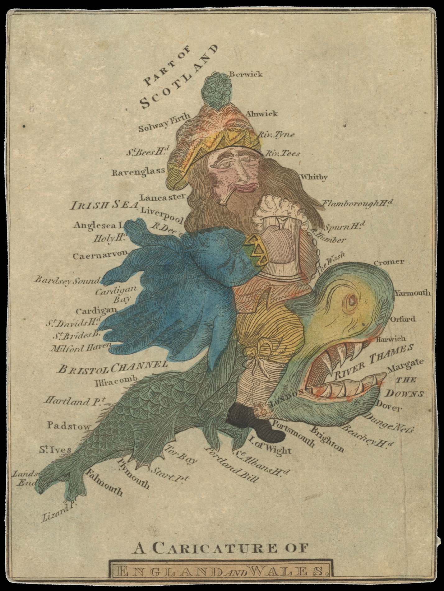 [SNOW, W., after Robert DIGHTON] A Caricature of England and Wales.