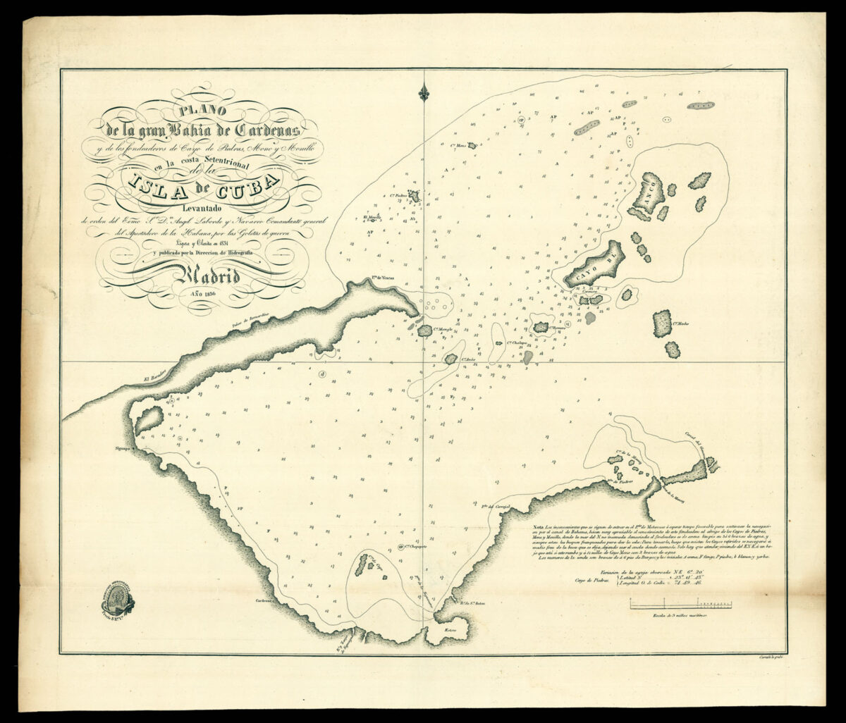 DIRECCION HIDROGRAFICA Plano de la gran Bahia de Cardenas... Cuba