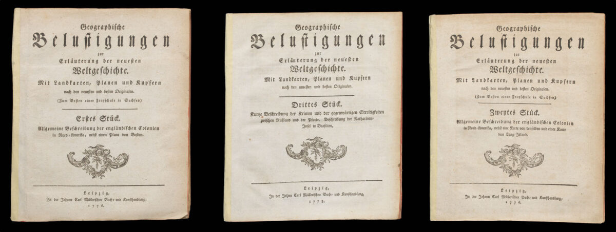 MÜLLER, Johann Carl Geographische Belustigungen zur Erläuterung der neuesten Weltgeschichte... Colonien in Nord-Amerika, nebst eien Plane von Boston [and]