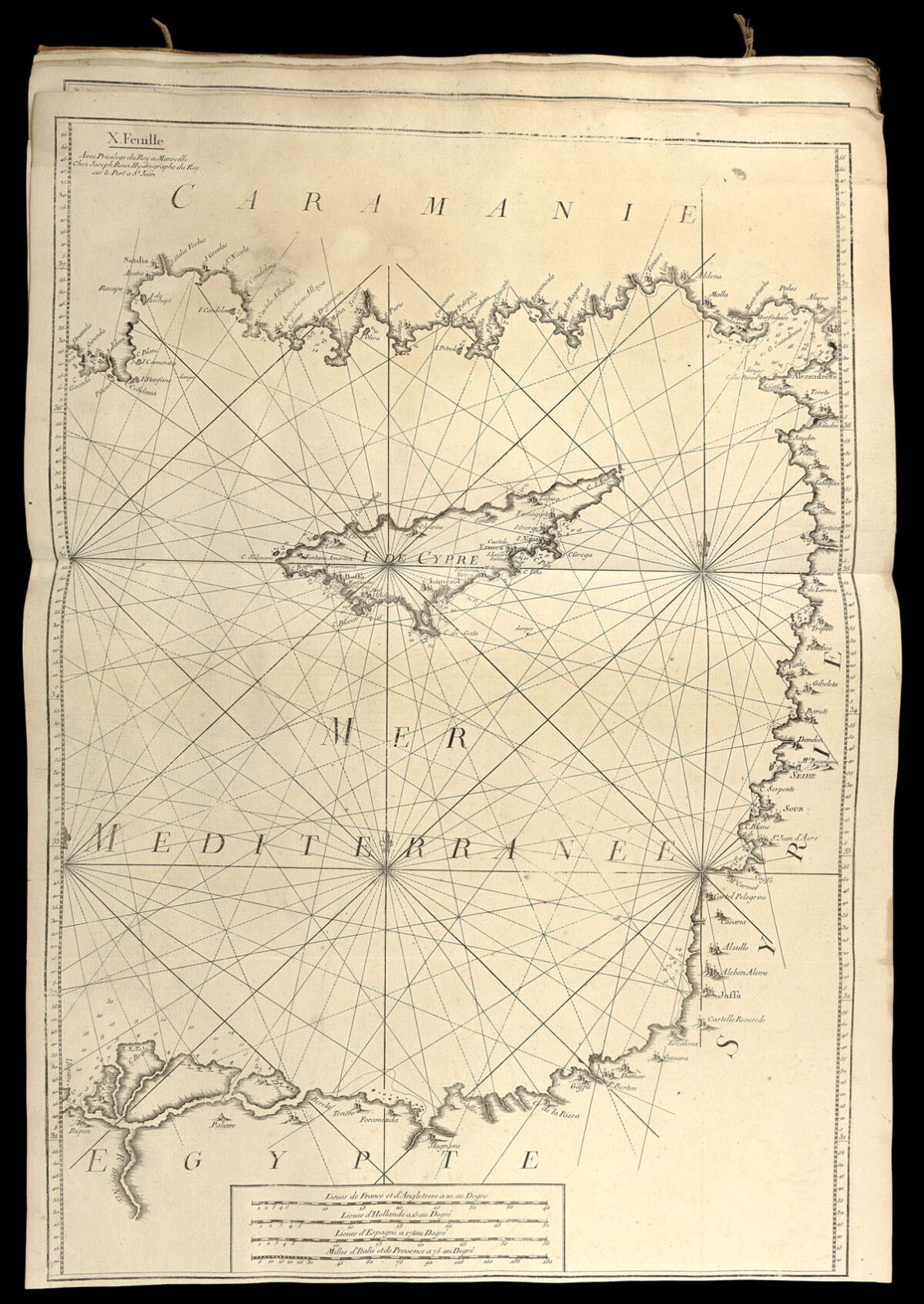 ROUX, Joseph [Mediterranean chart on twelve sheets].
