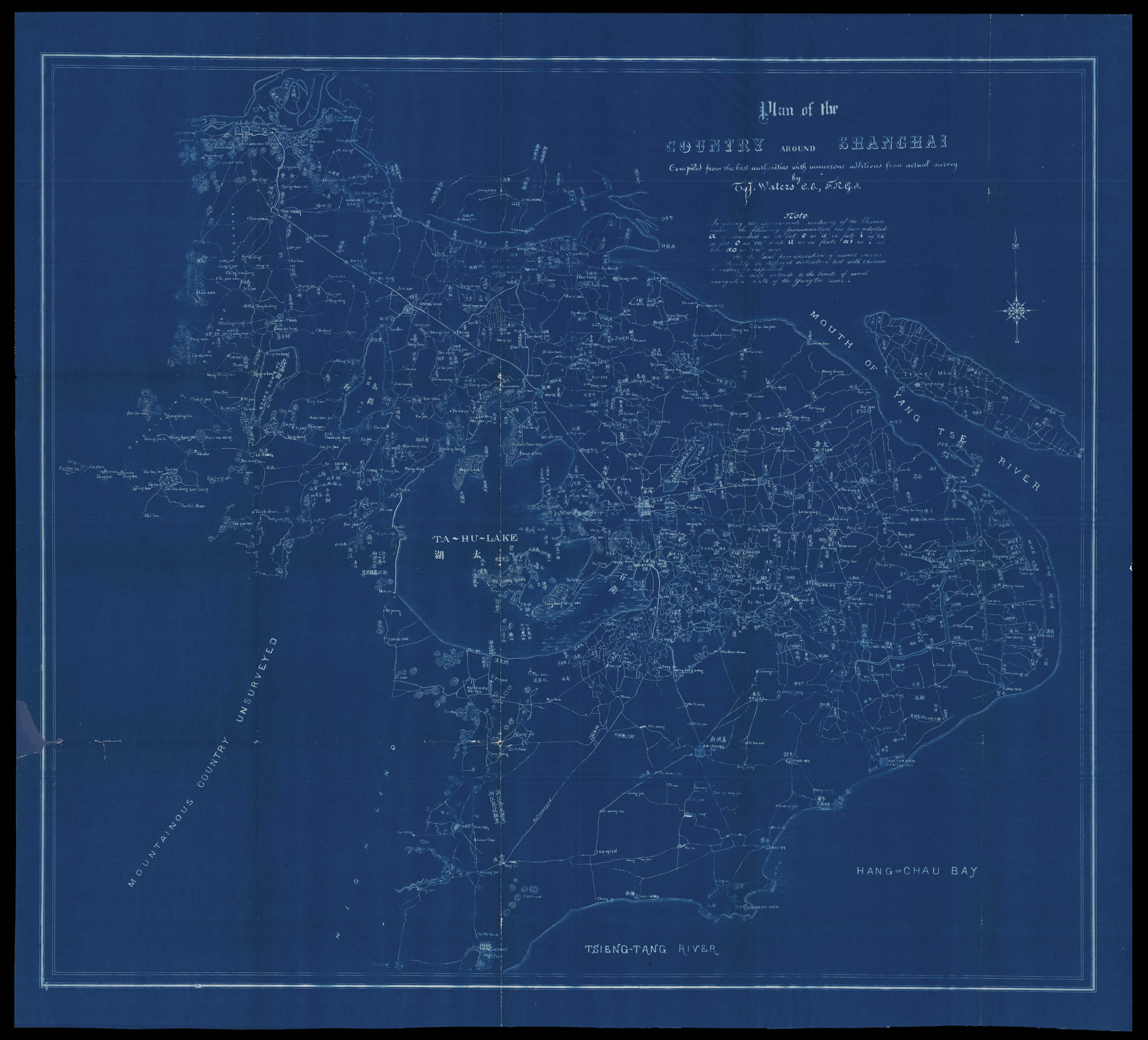 WATERS, T.J. Plan of the country around Shanghai