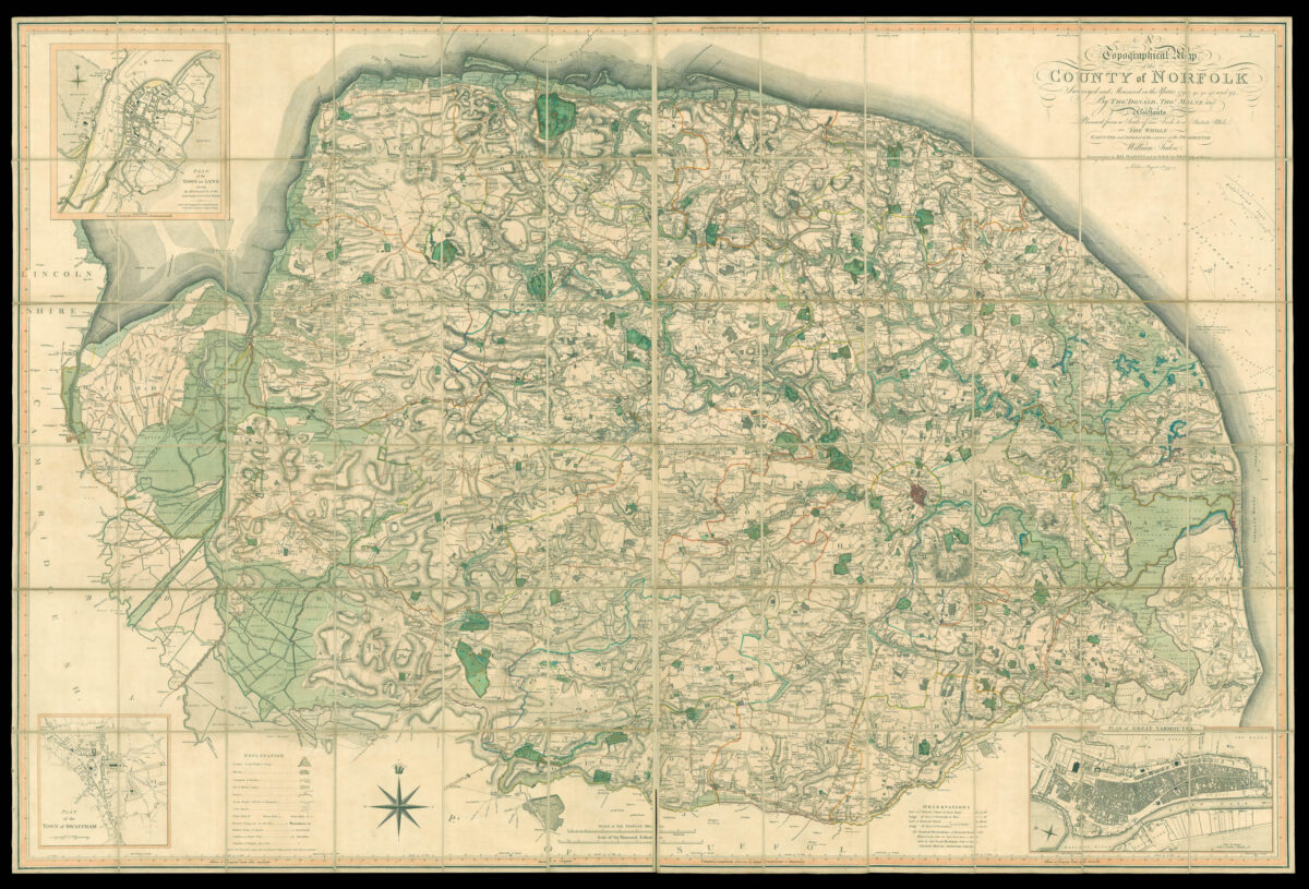 MILNE, Thomas, and DONALD, Thomas A Topographical Map of the County of Norfolk,