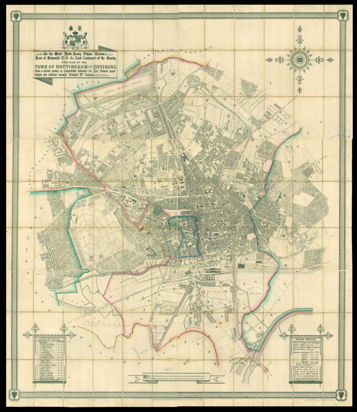 SALMON, Edward W. Plan of the Town of Nottingham and its Environs (from a special survey)