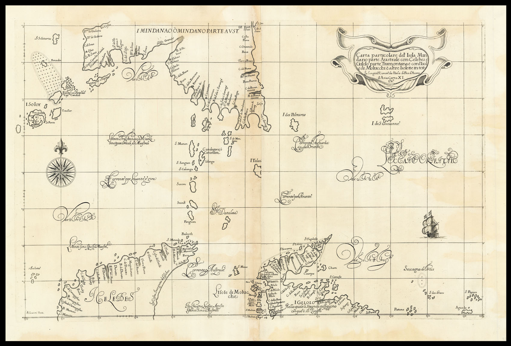 DUDLEY, Robert Carta particolare del'Isola Mindano parte Australe con Celebes e Gilolo parte Tramontana e con l'Isole di Molucchi e altre Isolette in toro
