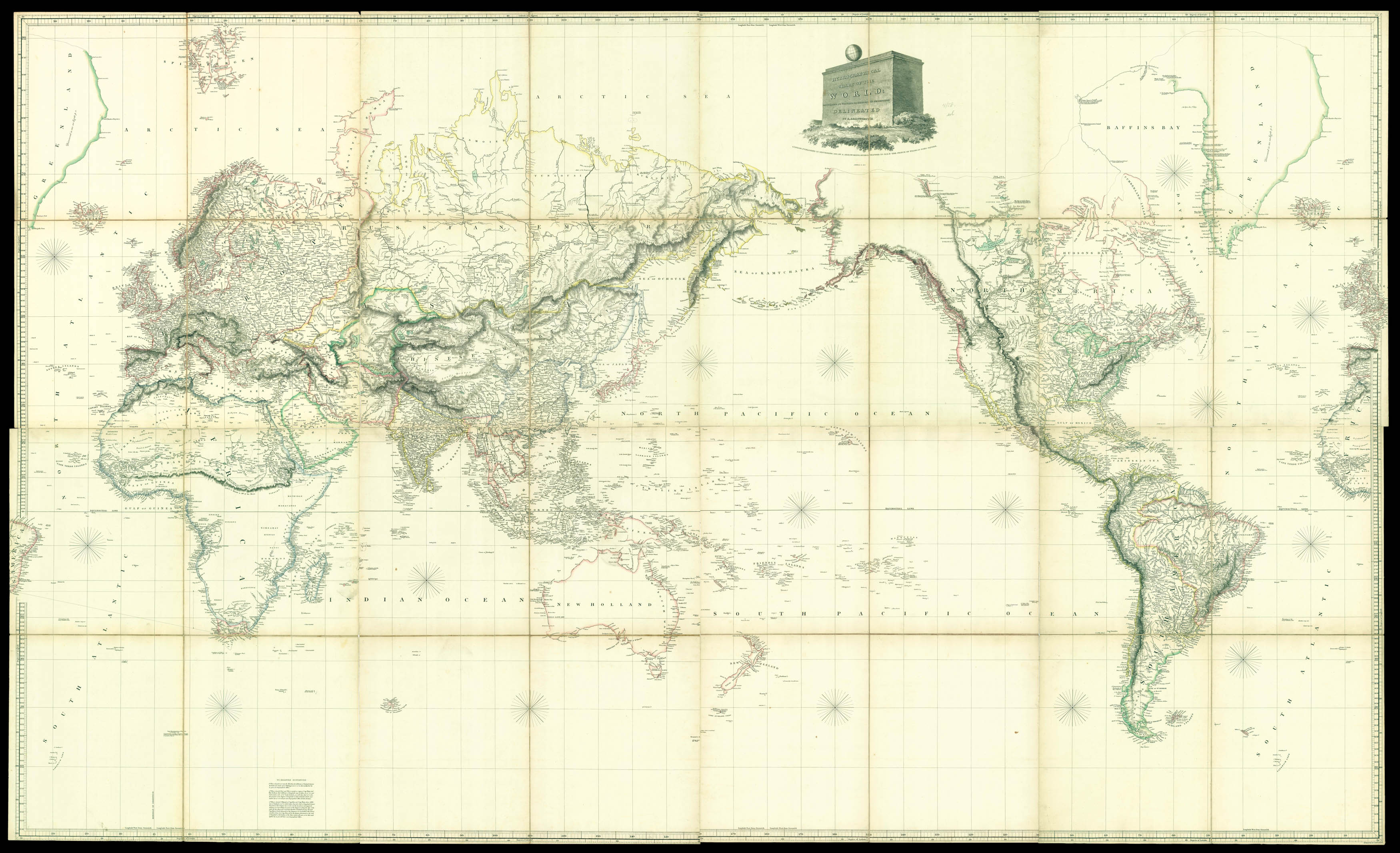 ARROWSMITH, Aaron Hydrographical Chart of the World: