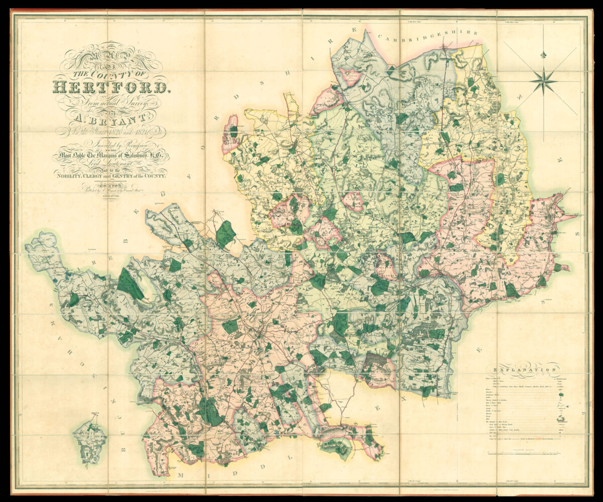 BRYANT, Andrew Map of the County of Hertford,