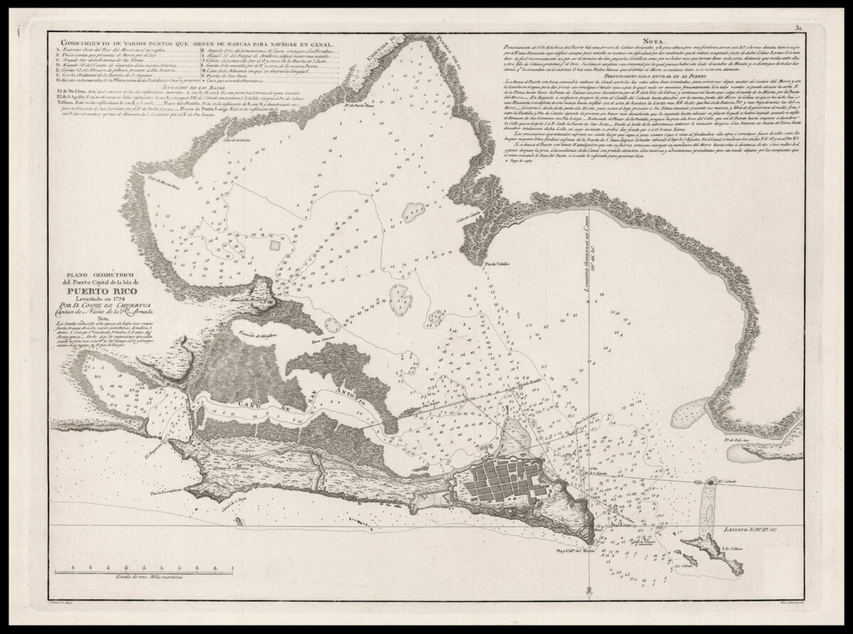 CHURRUCA, Cosmo de Plano Geométrico del Puerto Capital de la Isla de Puerto Rico