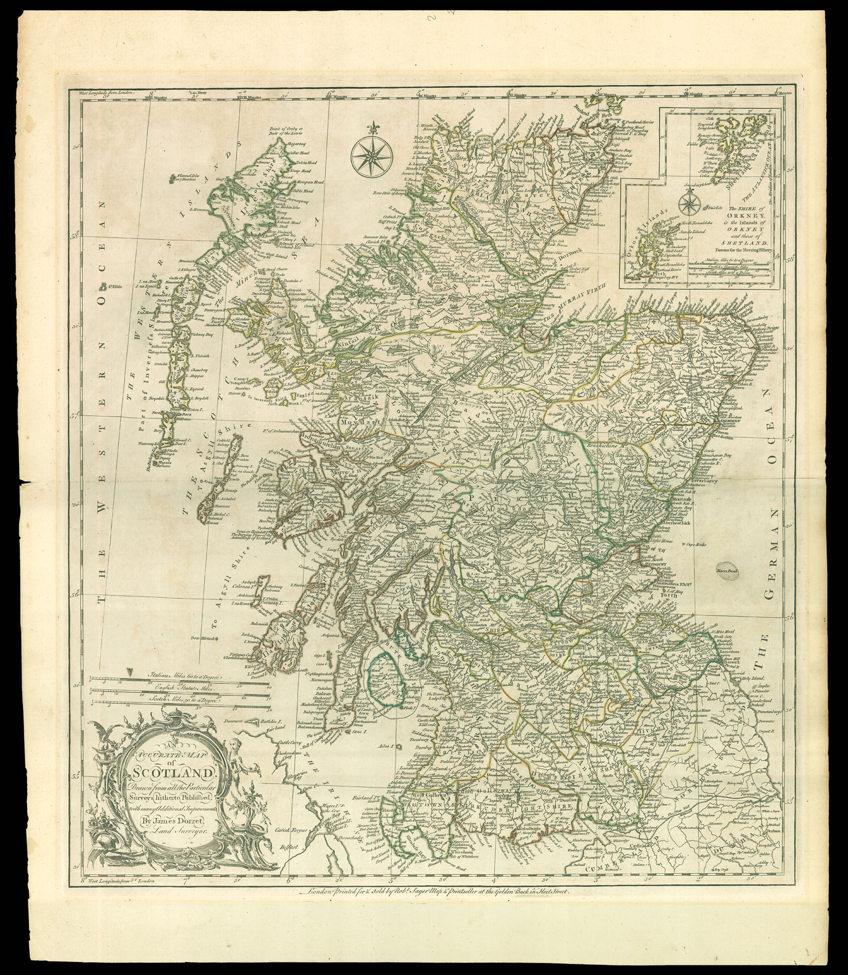 DORRET, James An accurate map of Scotland.