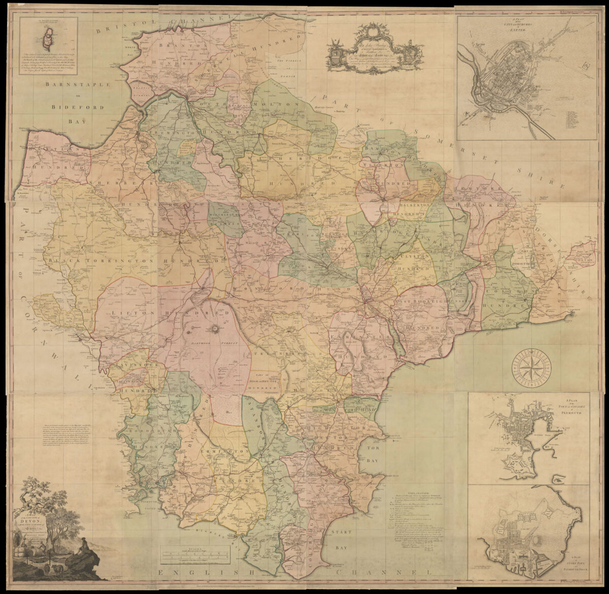 DONN, Benjamin [engraved by] JEFFERYS, Tho[ma]s A Map of the County of Devon,