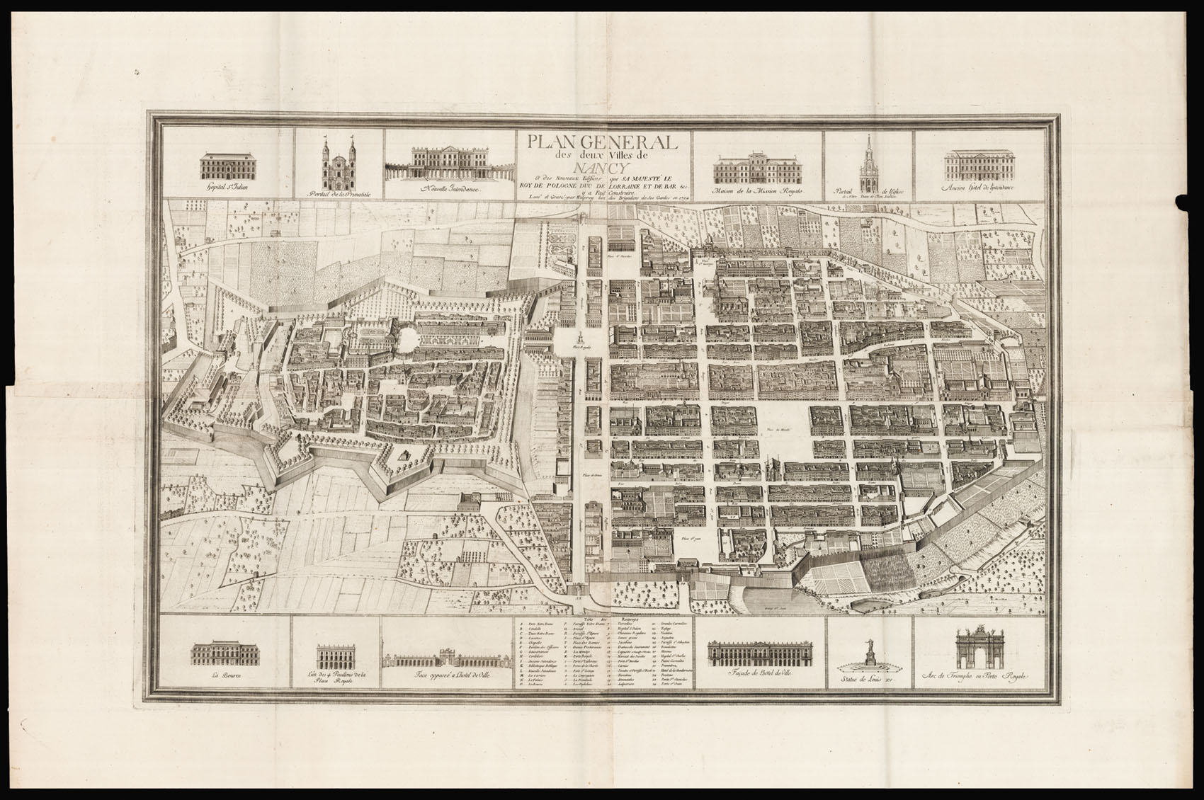 BELPREYS, Thomas Plan General des deux villes de Nancy