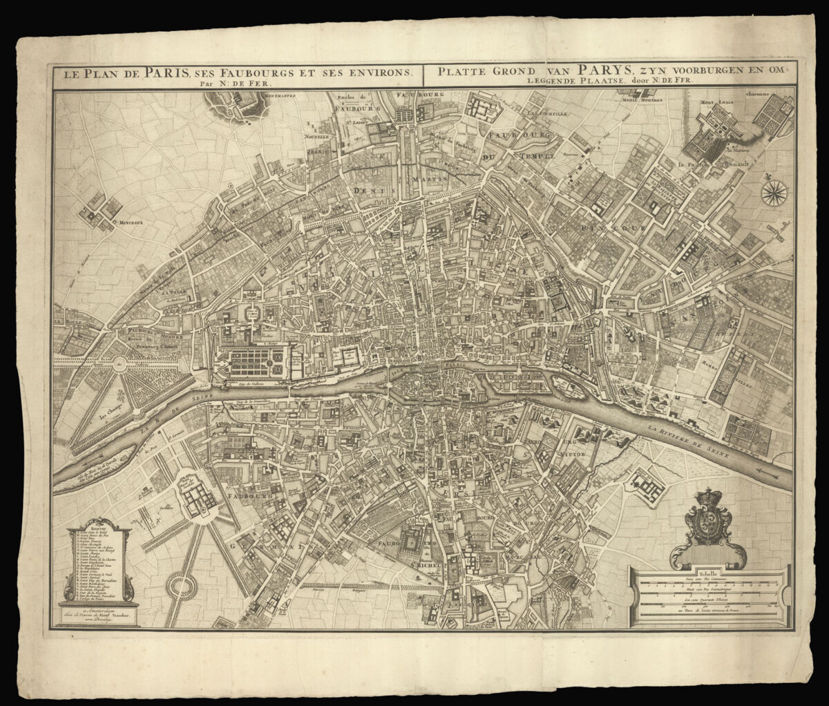 DE FER, Nicolas Le Plan de Paris, ses Faubourgs et ses Environs.