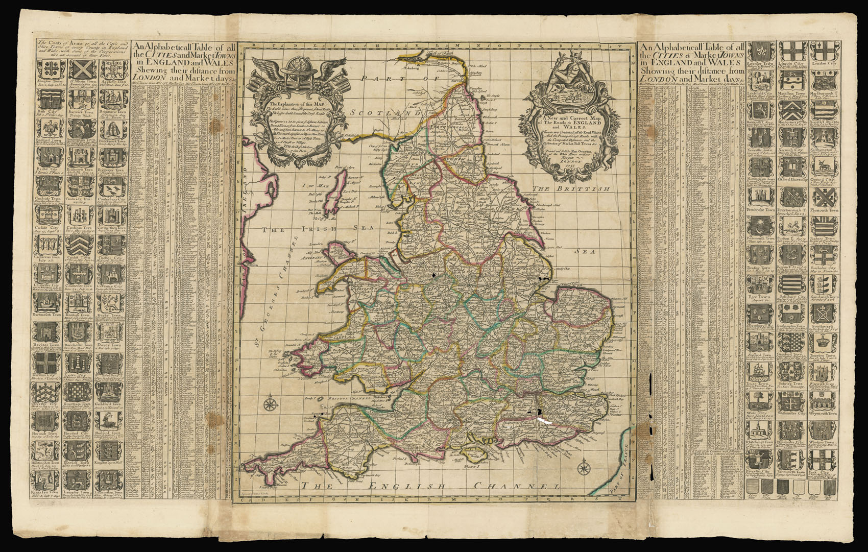 OVERTON, Henry A New and Correct Map of the Roads in England and Wales