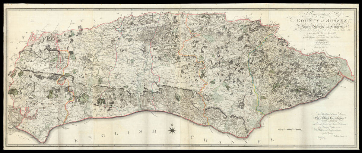 GARDNER, W., YEAKELL, T., and GREAM, Thomas A Topographical Map of the County of Sussex,