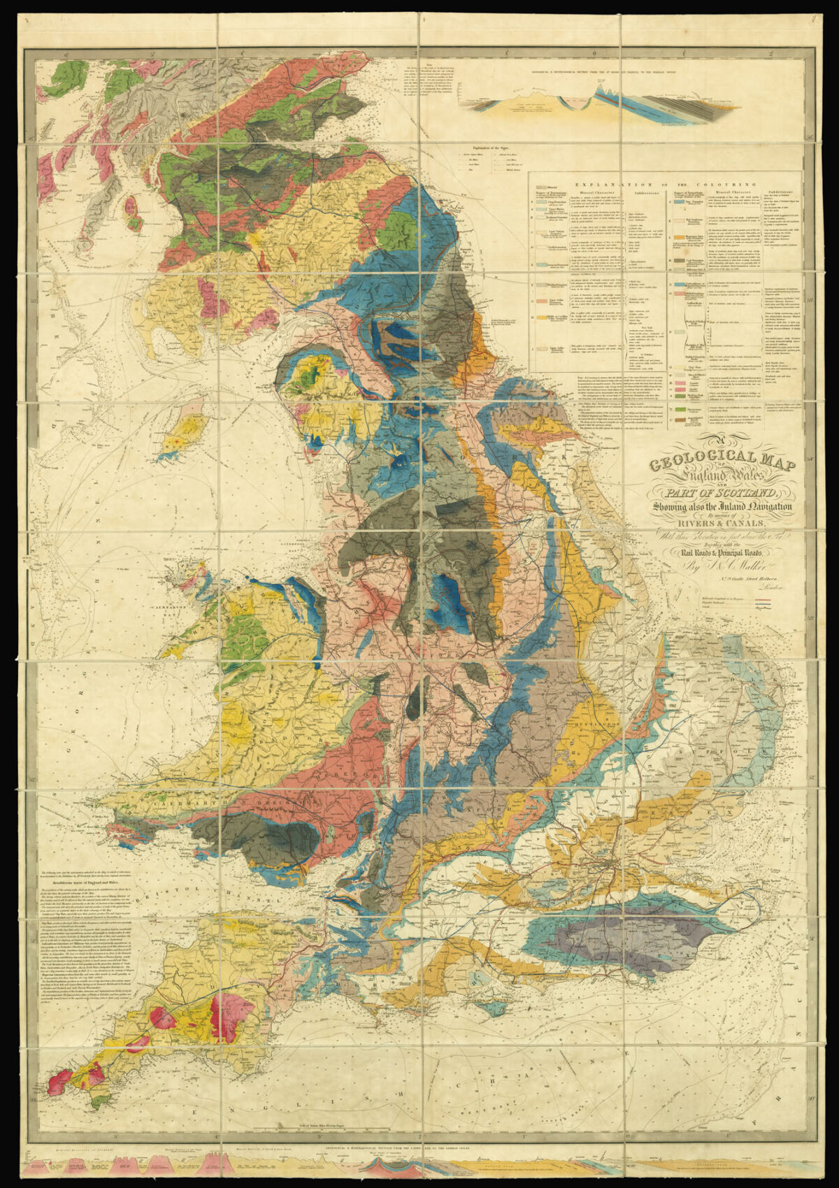 [KNIPE, James Alexander]. A Geological Map of England and Wales, and Part of Scotland,