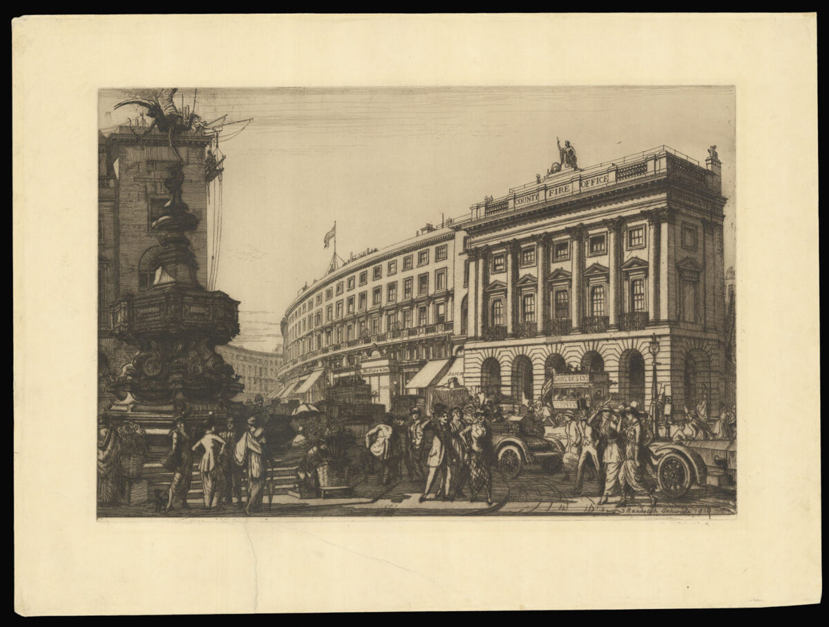 SCHWABE, Randolph Piccadilly Circus, Looking North.