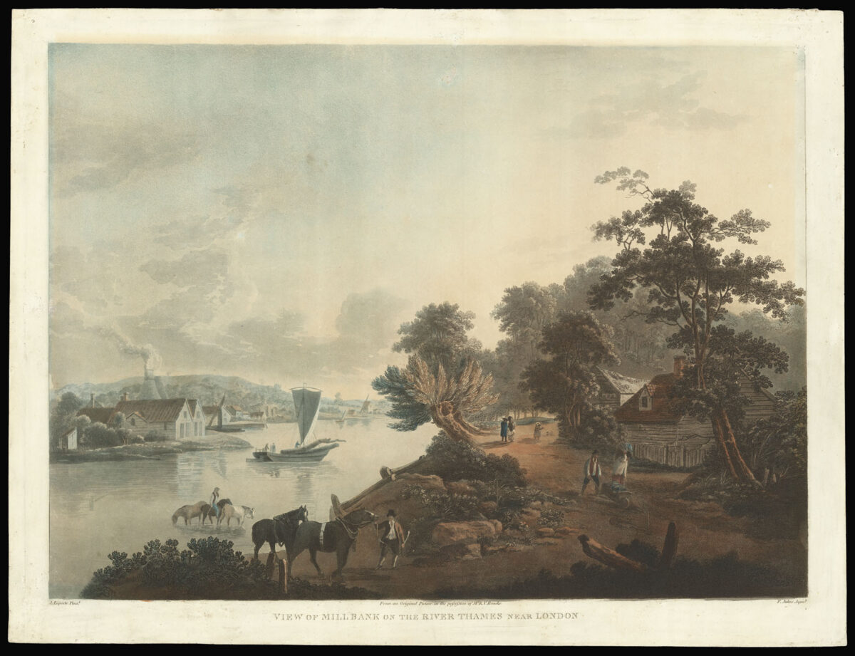 JUKES, F[rancis] after LAPORTE, J[ohn] View of Millbank on the River Thames near London.
