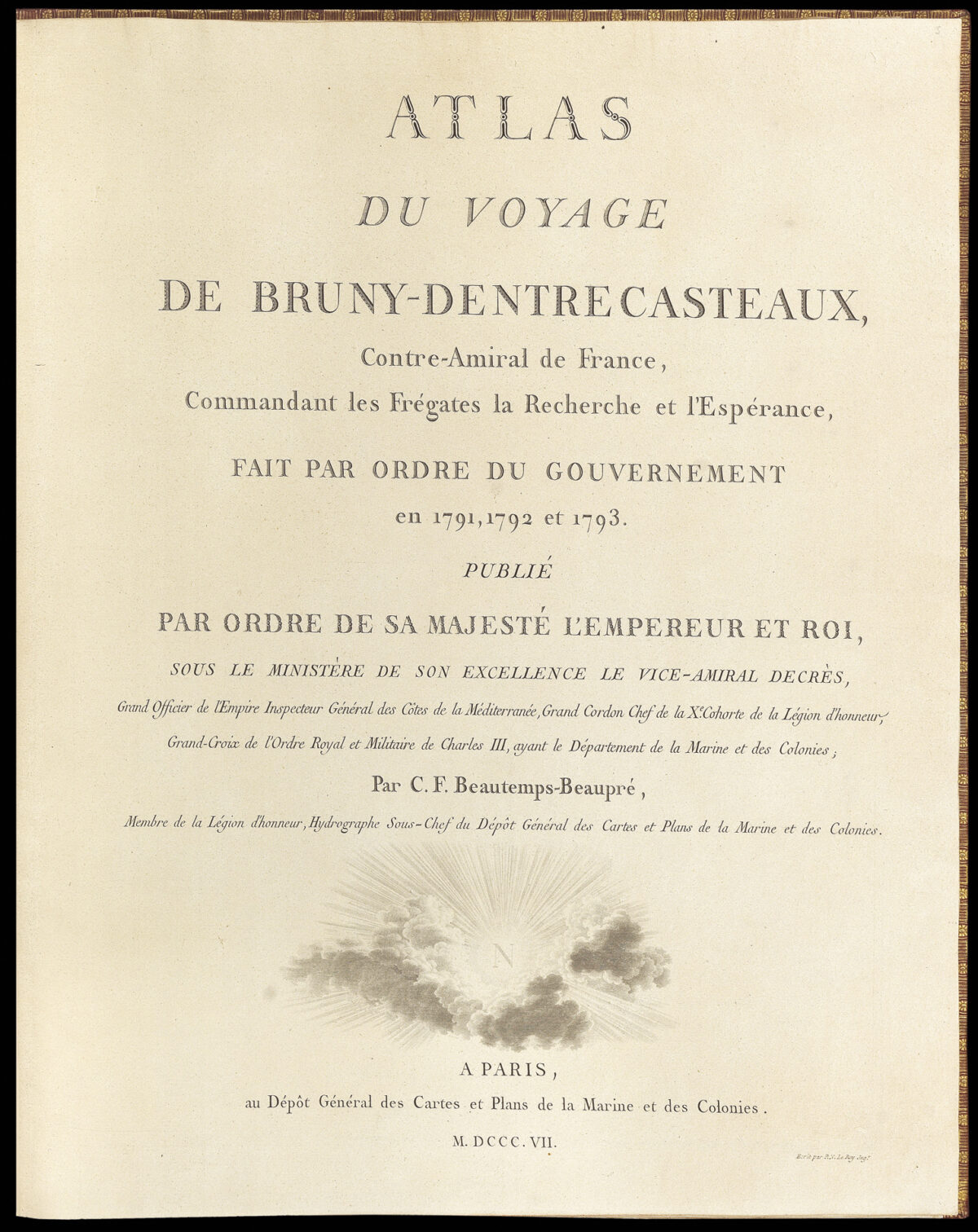 BEAUTEMPS-BEAUPRE, Charles-Francois Voyage de d'Entrecasteaux,