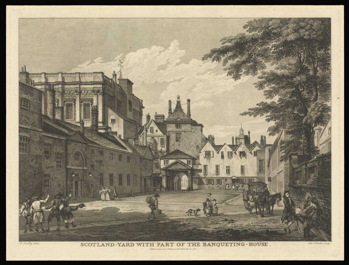 ROOKER, Edward after SANDBY, Paul Scotland-Yard with part of the Banqueting-House