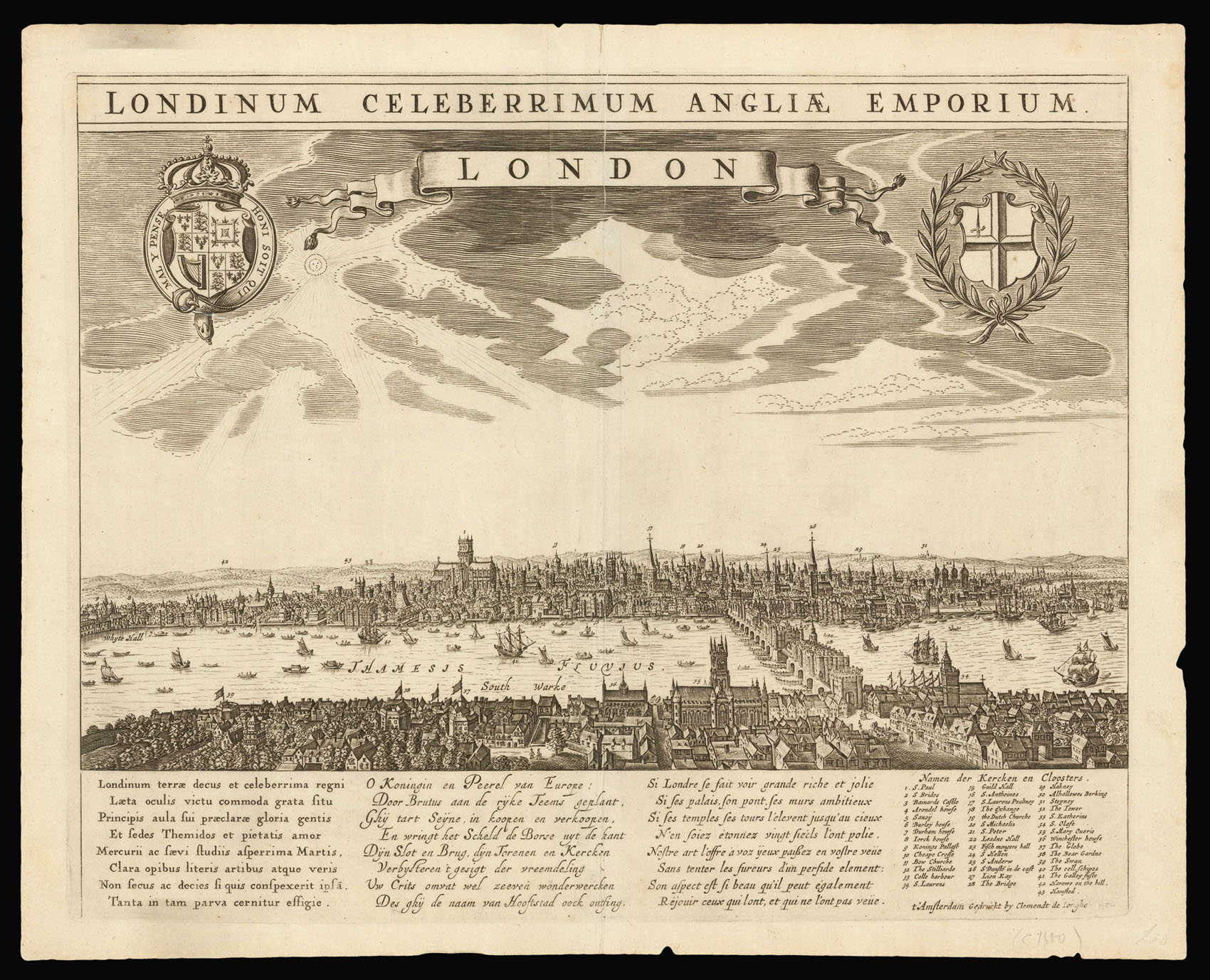 DE JONGHE, Clement Londinum Celeberrimum Angliae Emporium.