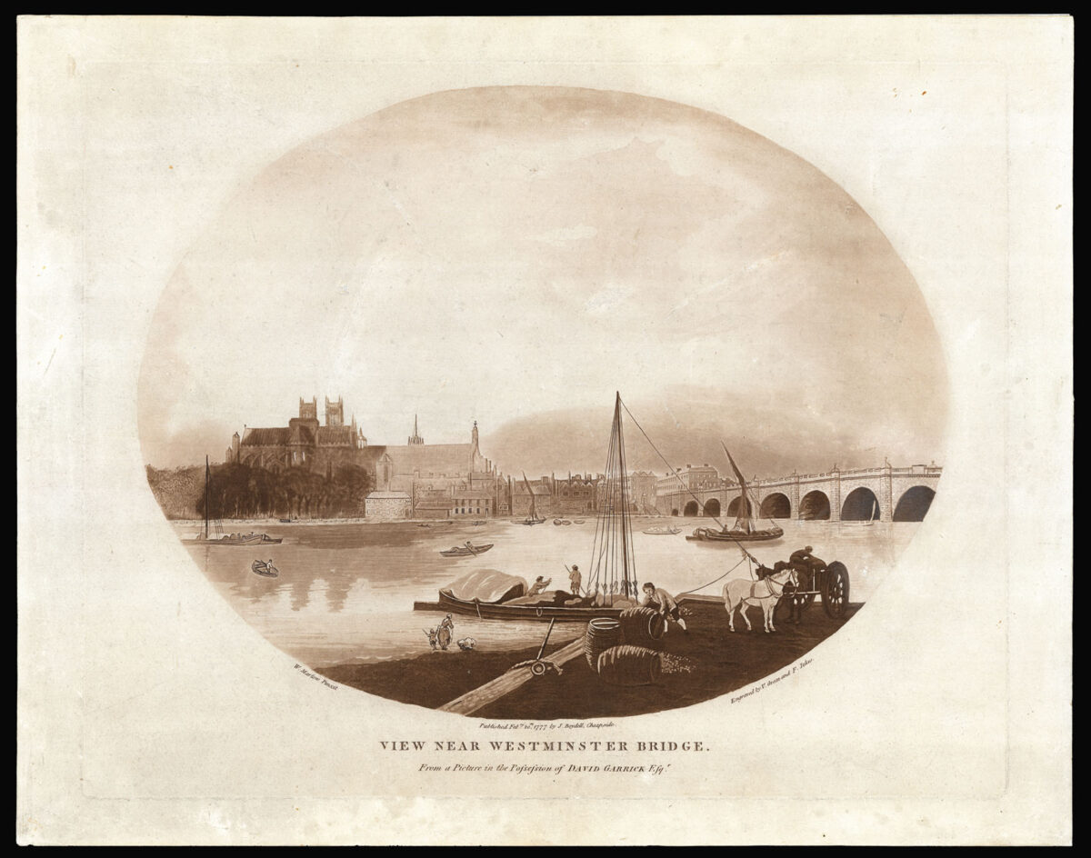 GREEN, V[alentine] and JUKES, F[rancis] after MARLOW, W[illiam] [1] View Near Westminster Bridge