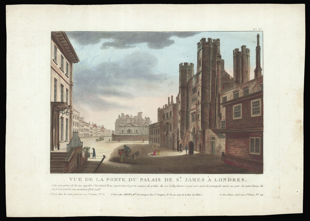 [Anonymous] Vue de la Porte du Palais de St. James à Londres