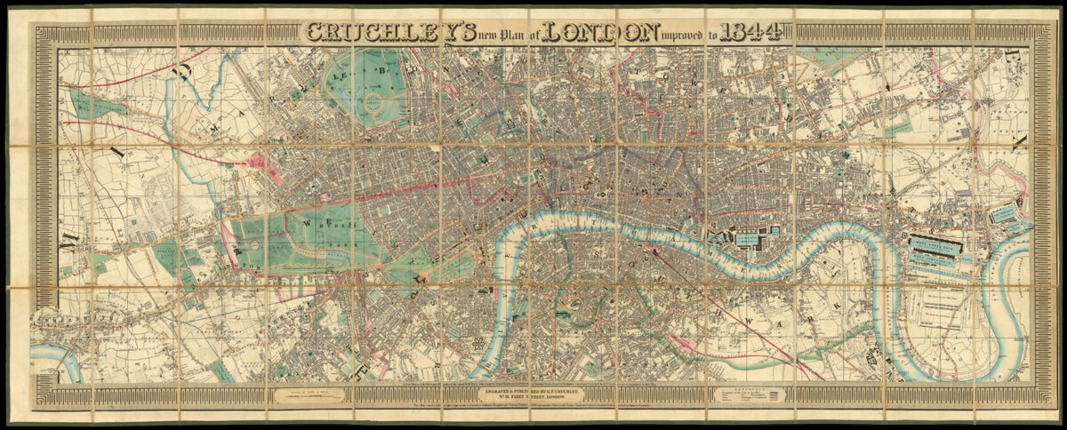 CRUCHLEY, G[eorge] F[rederick] Cruchley's New Plan of London improved to 1844.