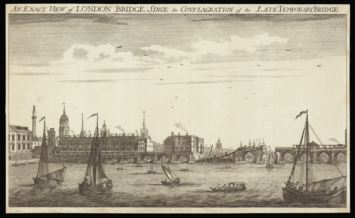 [HERBERT, William] An Exact View of London Bridge since the Conflagration of the Late Temporary Bridge.