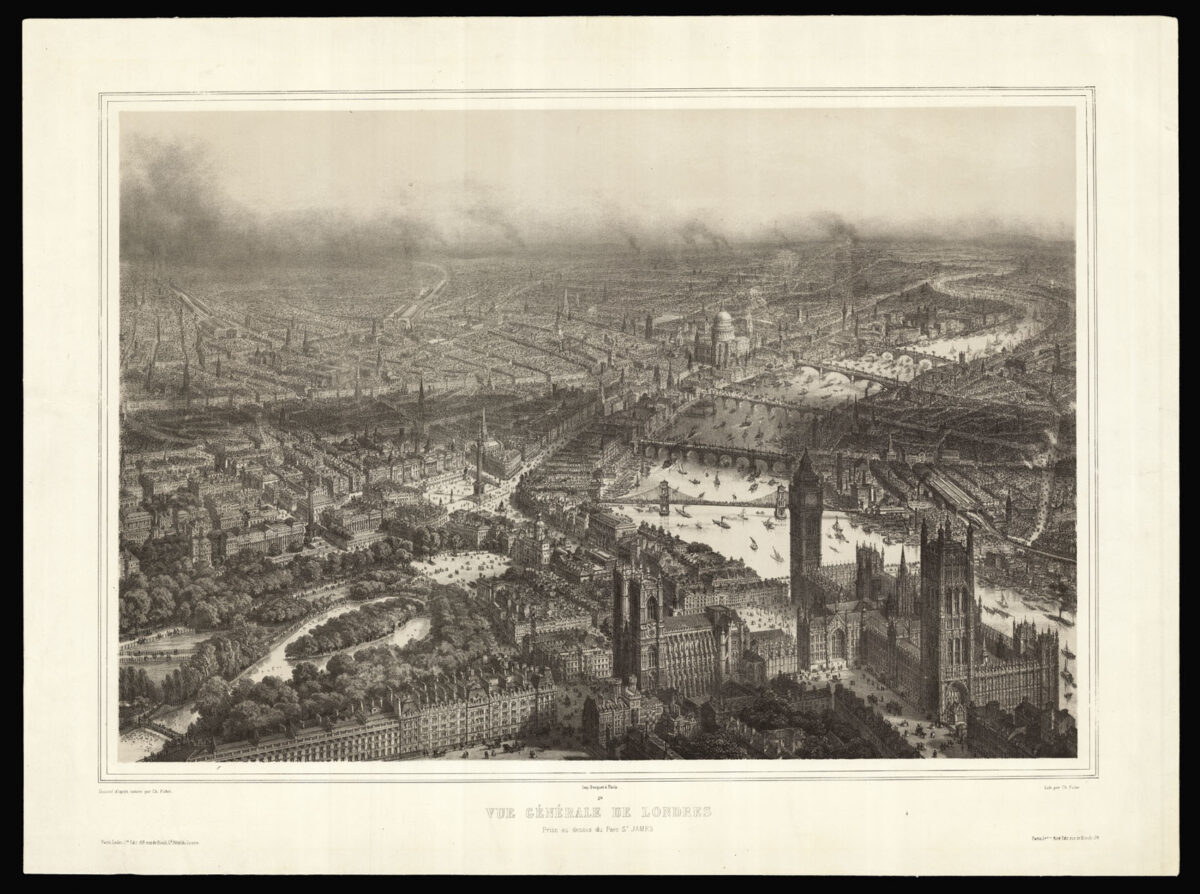 FICHER, Charles after FICHOT Ch[arles]; [printed by] BECQUET Vue Générale de Londres