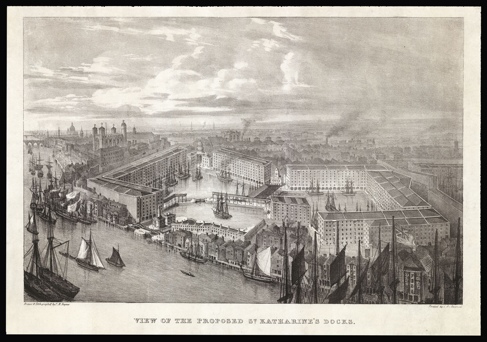BAYNES, T[homas] M[ann] View of the Proposed St Katharine's Docks.