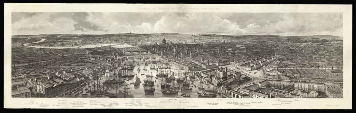 [after HAVELL Jnr., Robert] Panorama de Londres vu de la Nacelle d'un Ballon