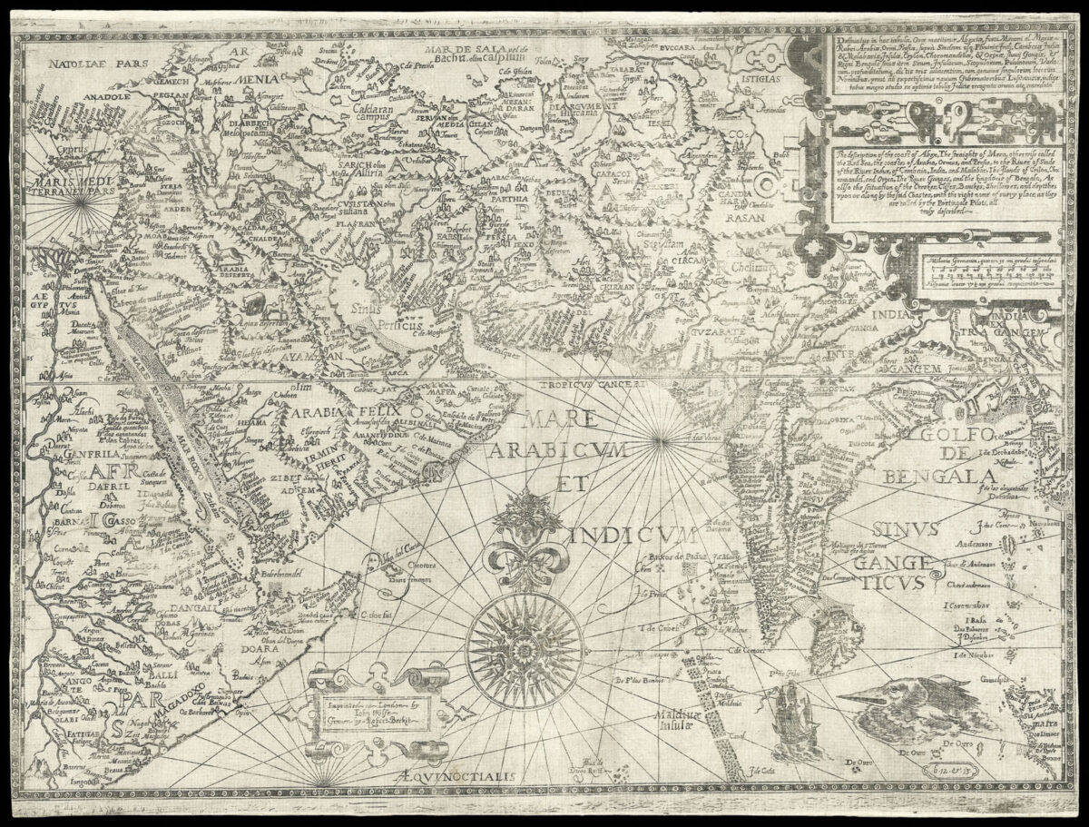 LINSCHOTEN, Jan Huyghen The description of the coast of Abex, The Straights of Meca, otherwise called the Red Sea, the coastes of Arabia, Ormus and Persia etc., [title also in Latin].