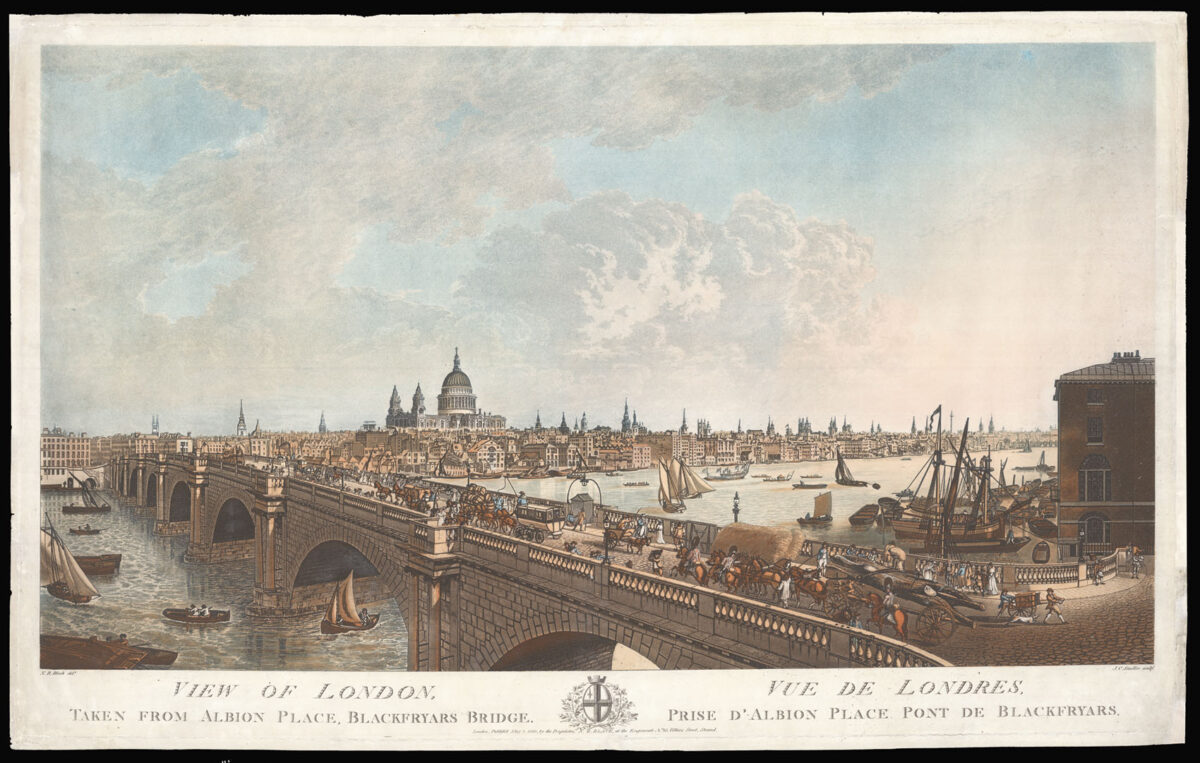 STADLER, J[oseph] C[onstantine] after BLACK, N.R. View of London, Taken from Albion Place, Blackfryars Bridge.