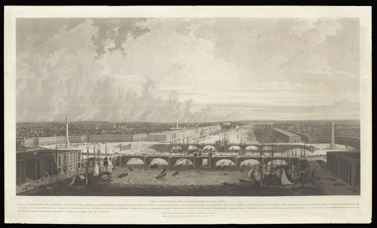 DANIELL, William View of London, with the Improvements of its Port