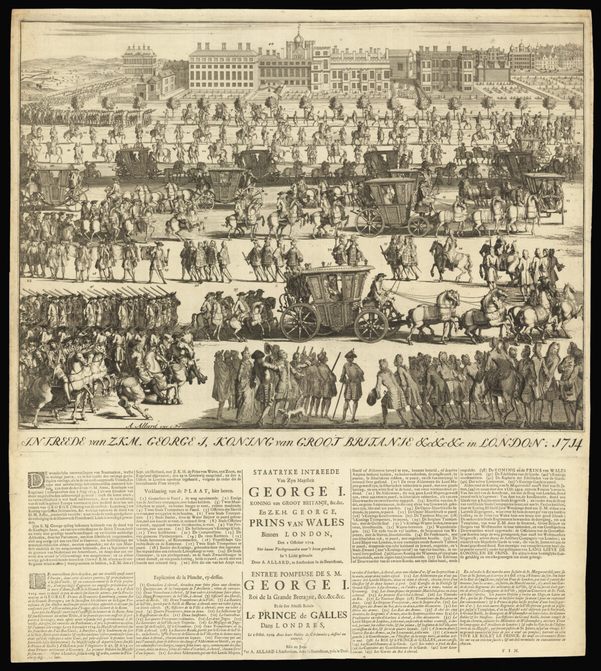 ALLARD, A[braham] Intreede van ZKM George I, Koning van Groot Britanie &c&c&c in London. 1714.