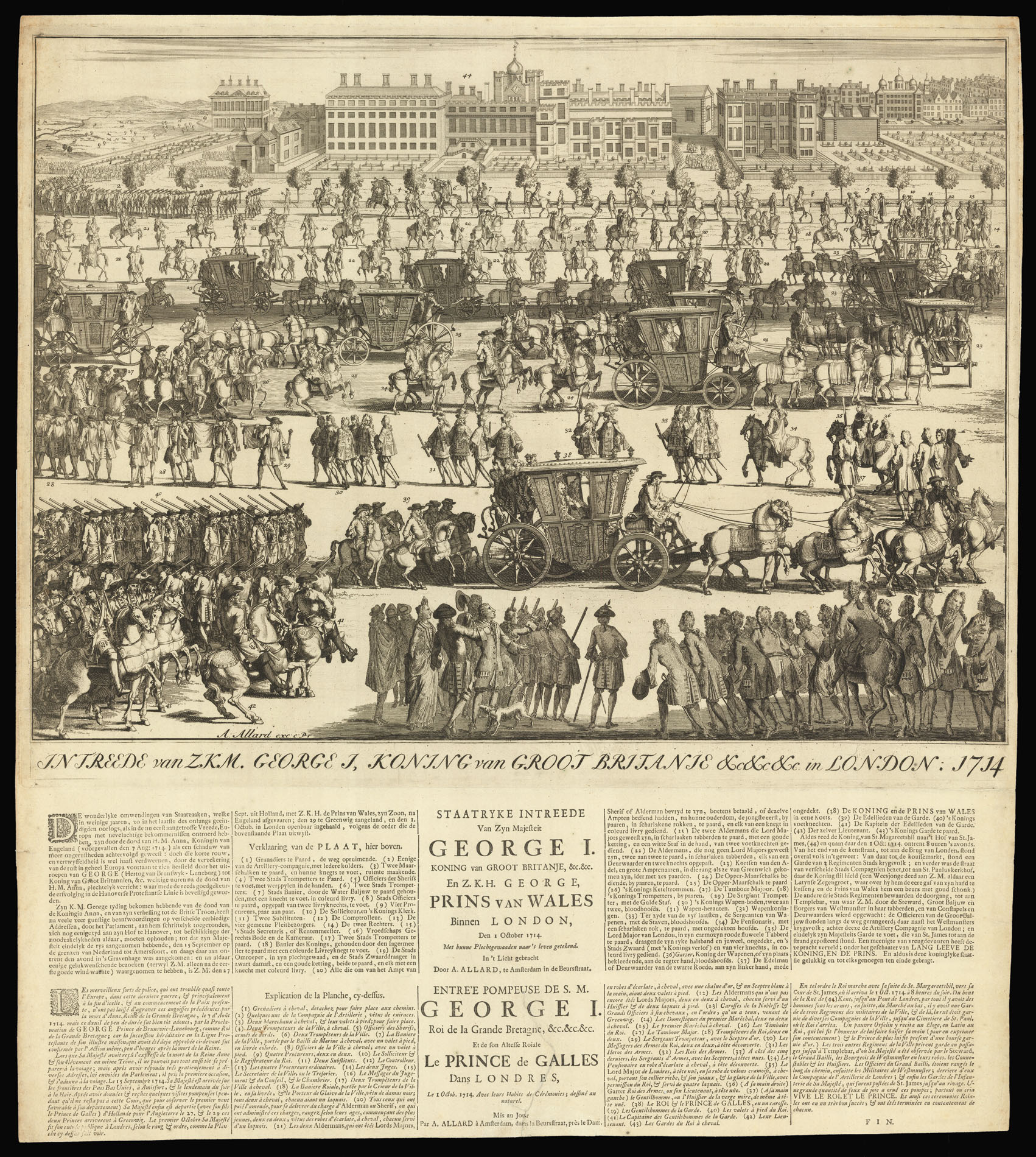 ALLARD, A[braham] Intreede van ZKM George I, Koning van Groot Britanie &c&c&c in London. 1714.