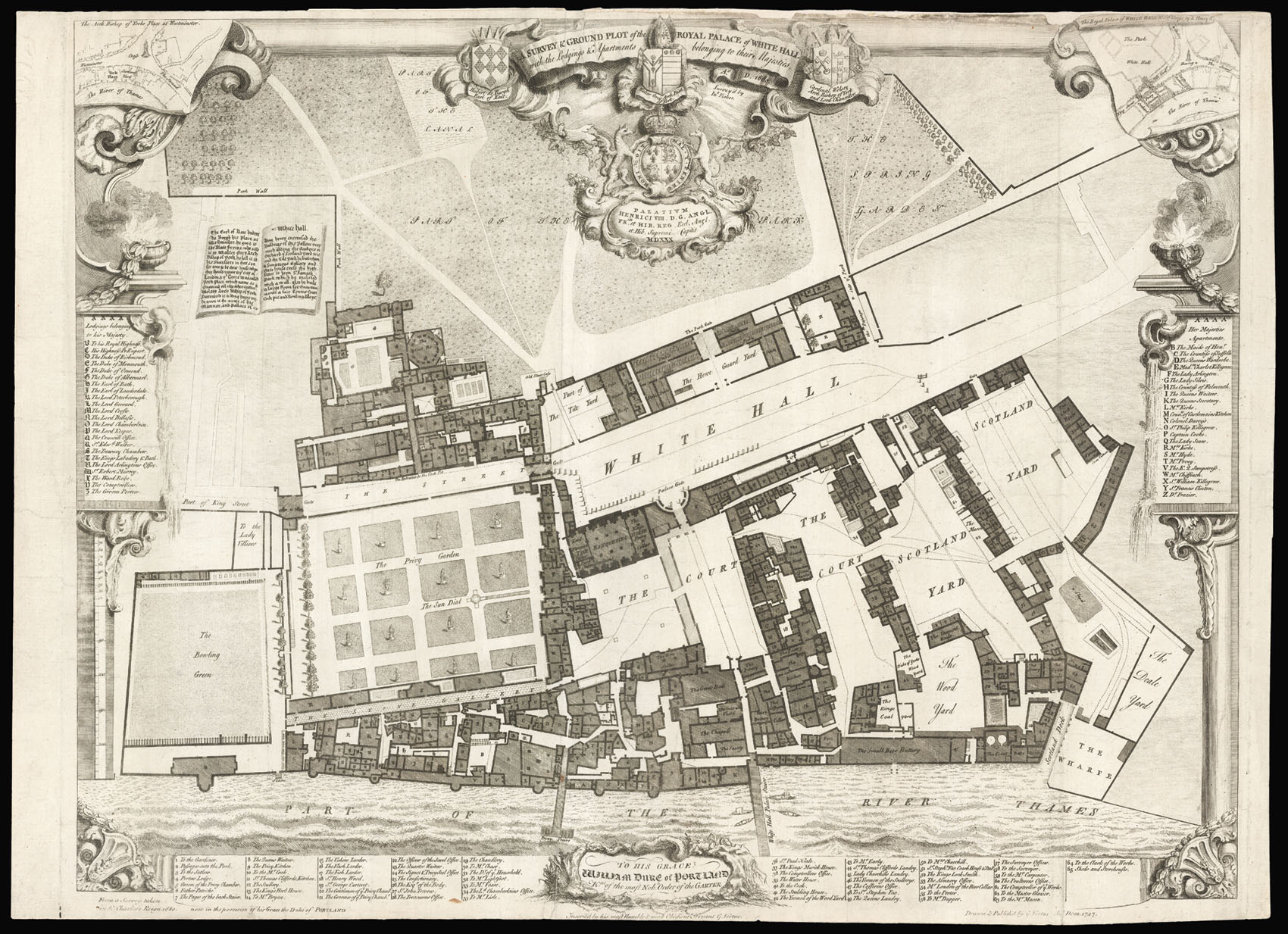 VERTUE, George after FISHER, John A Survey & Ground Plot of the Royal Palace of White Hall