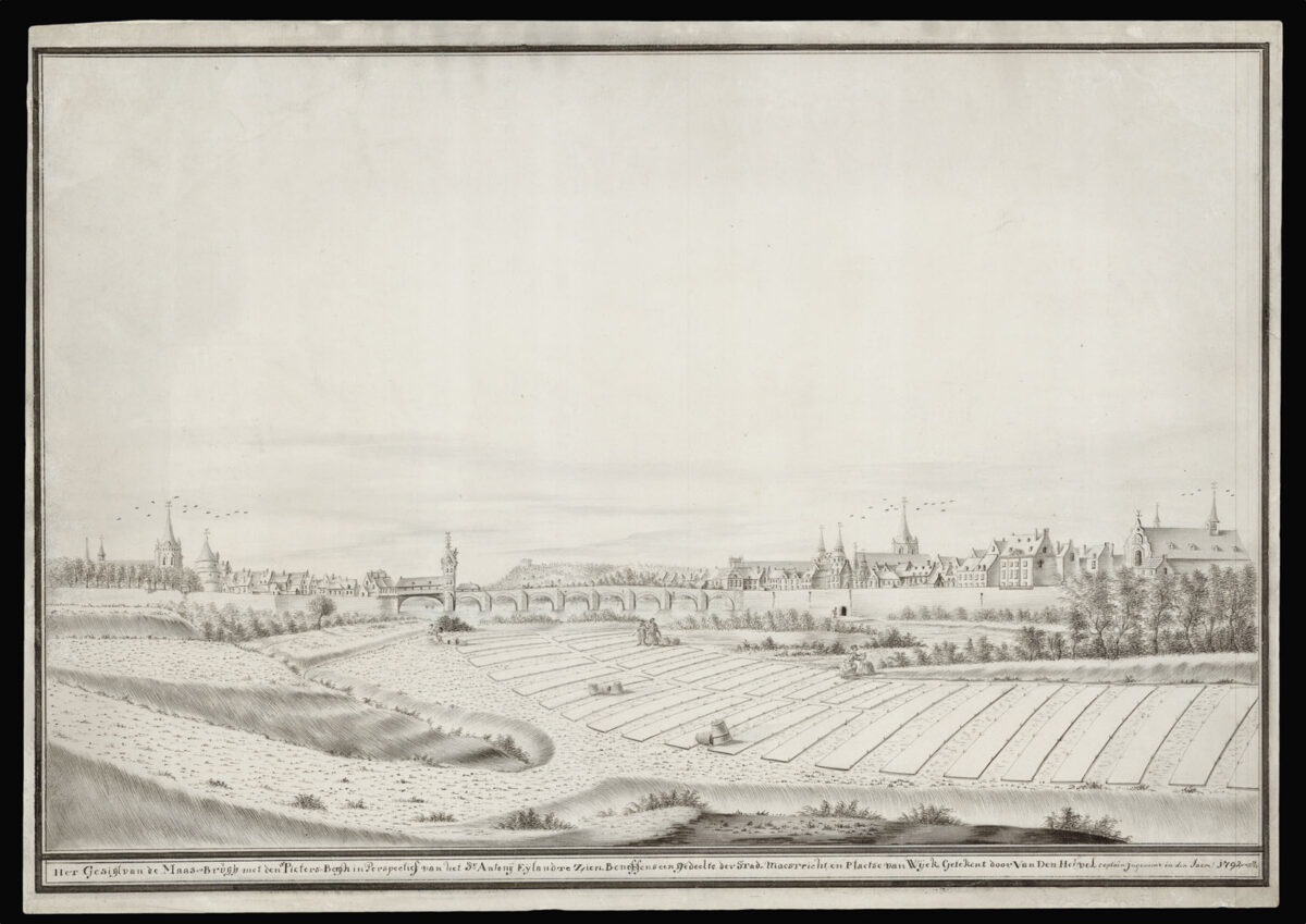 VAN DEN HEUVEL, [?A.] Captain Ingenieur Het Gesigt van de Maas Brugh