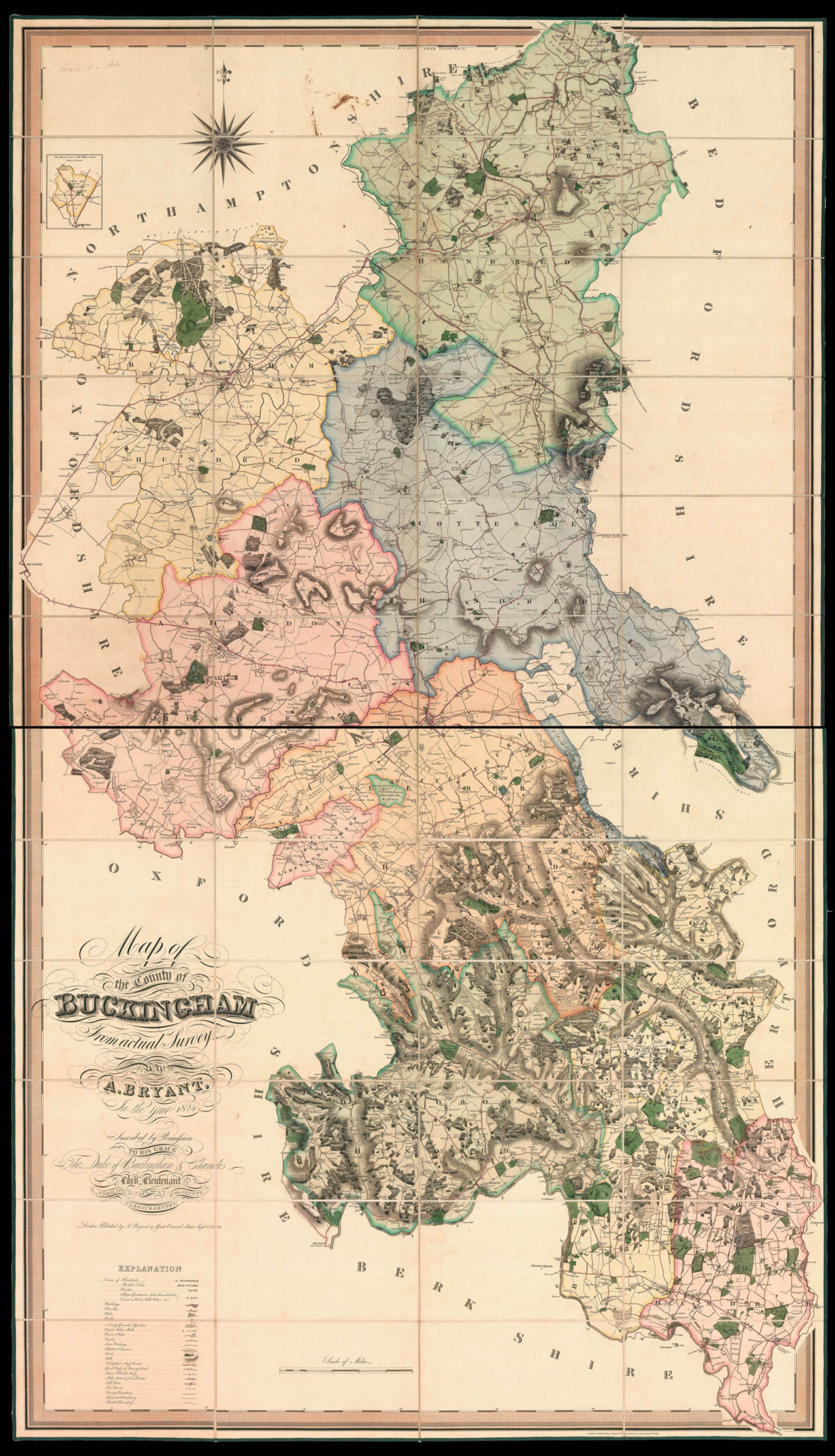 BRYANT, Andrew Map of the County of Buckingham