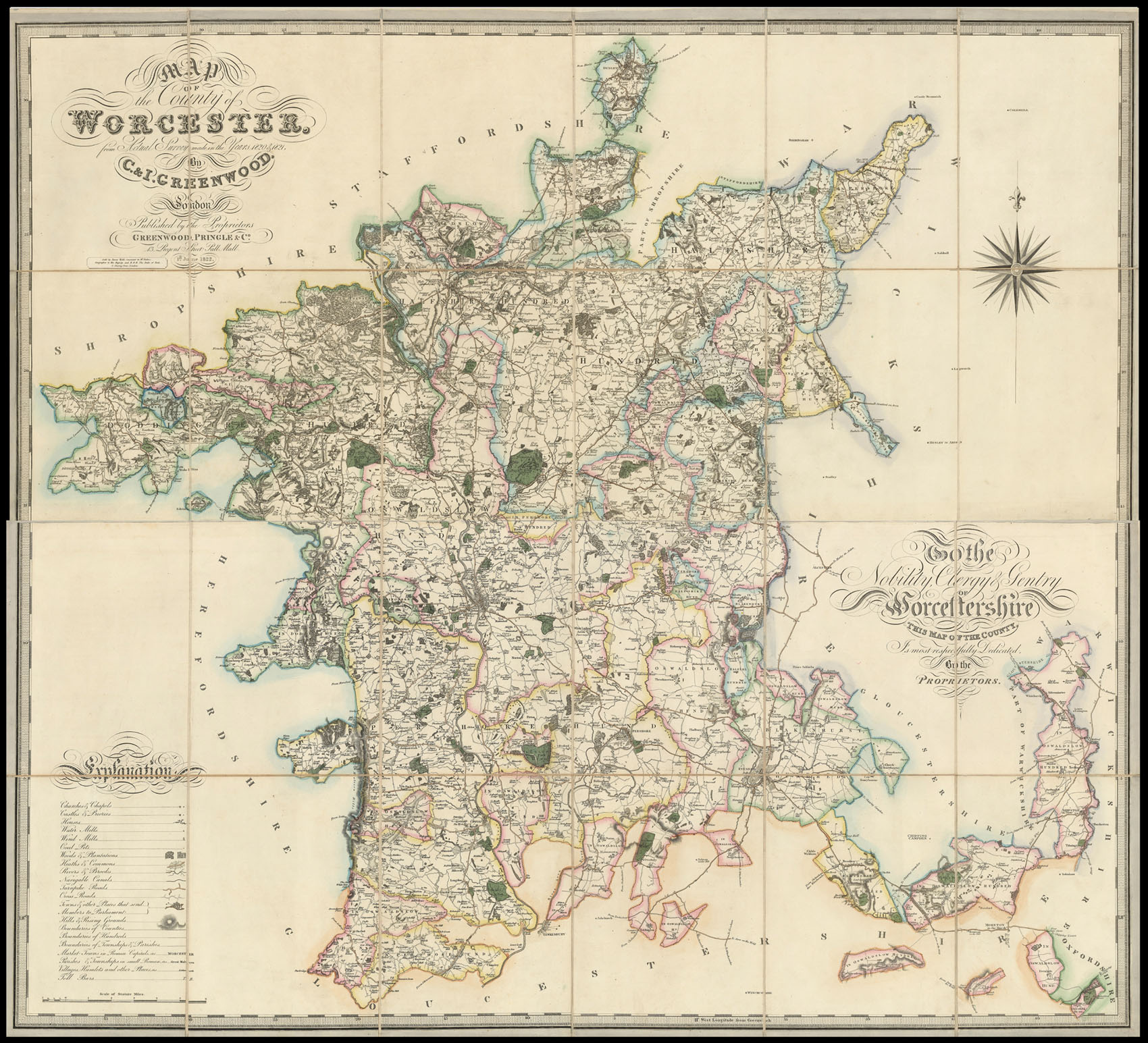 GREENWOOD, Christopher Map of the County of Worcester,