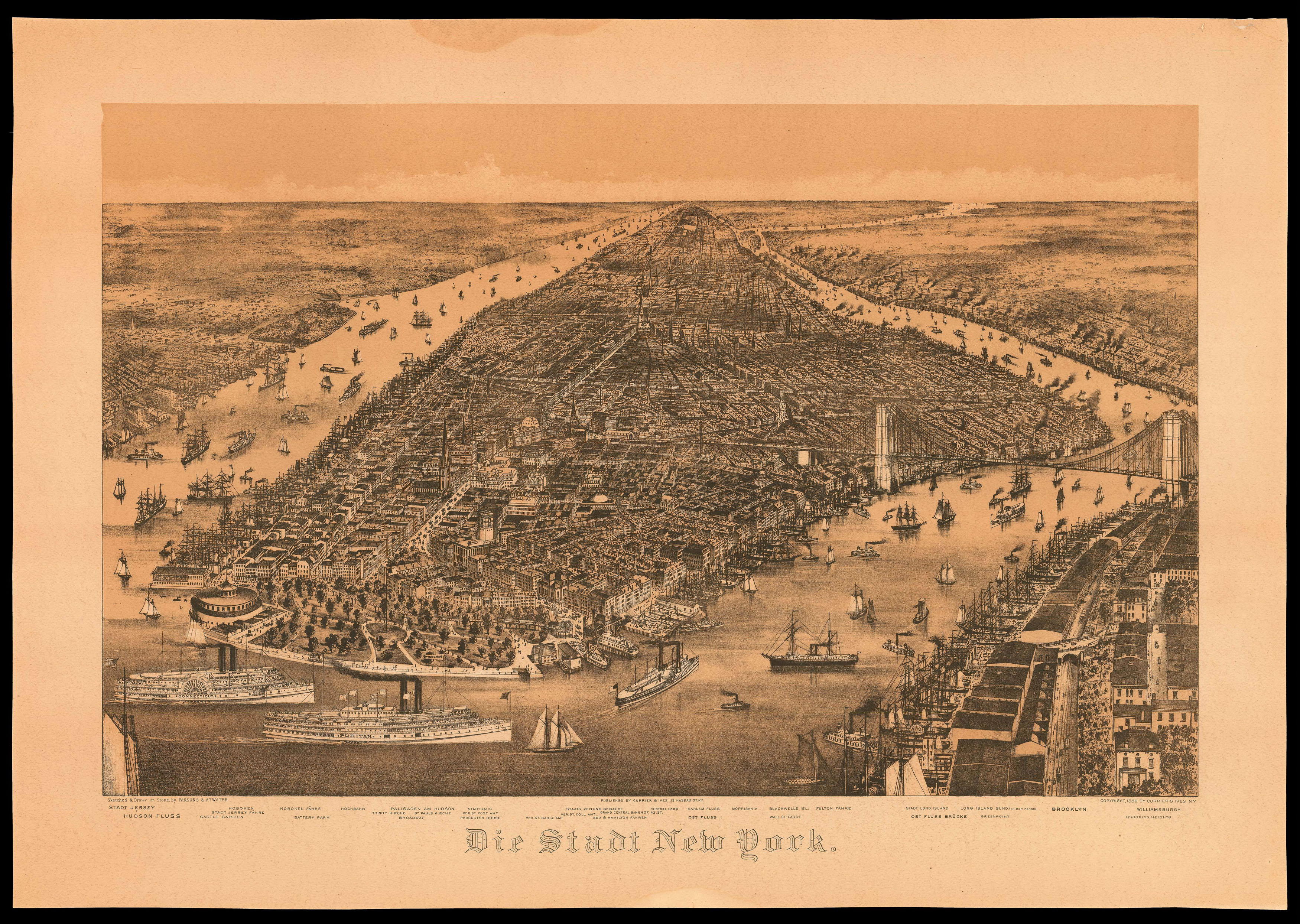 PARSONS, Charles [and] ATWATER, Lyman Die Stadt New York.