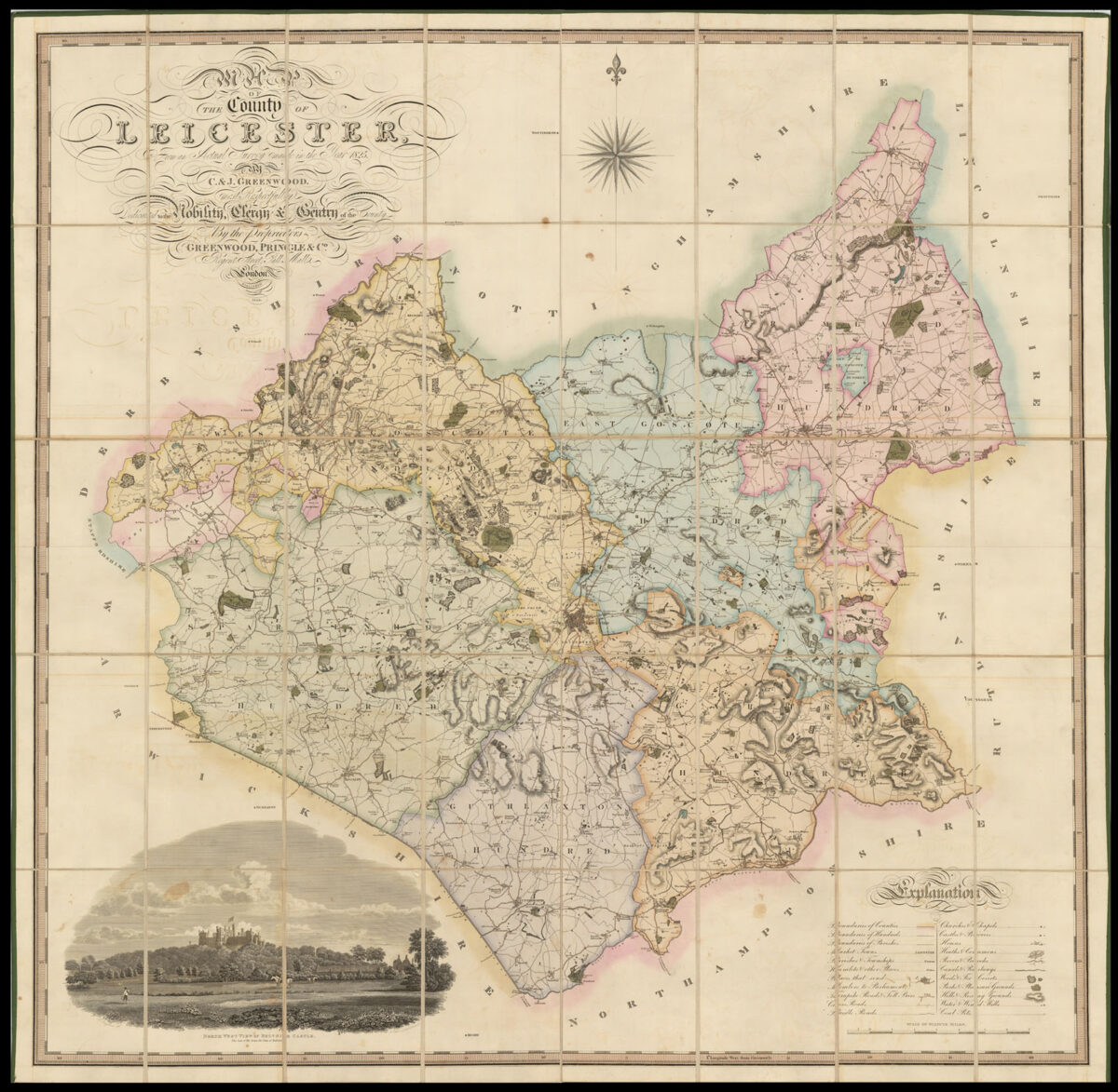 GREENWOOD, Christopher Map of the County of Leicester,