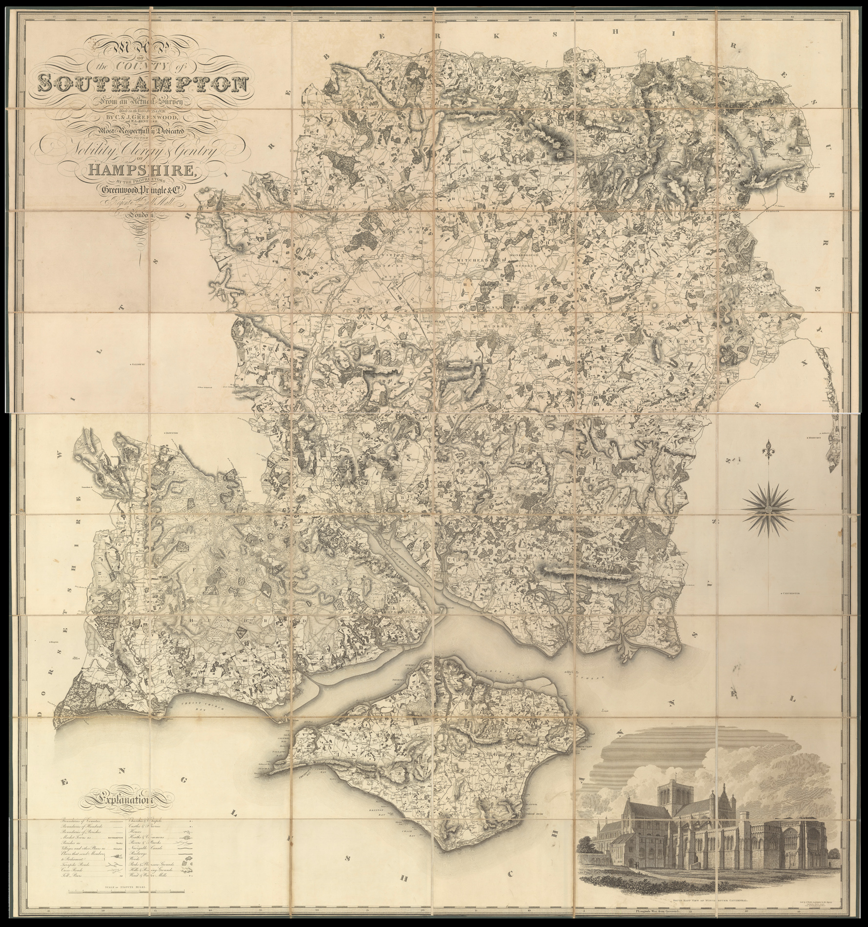 GREENWOOD, Christopher Map of the County of Southampton