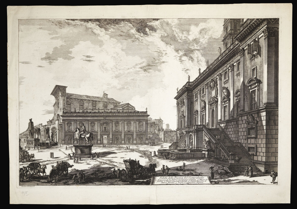 PIRANESI, Giovanni Battista Veduta della Piazza del Campidoglio.