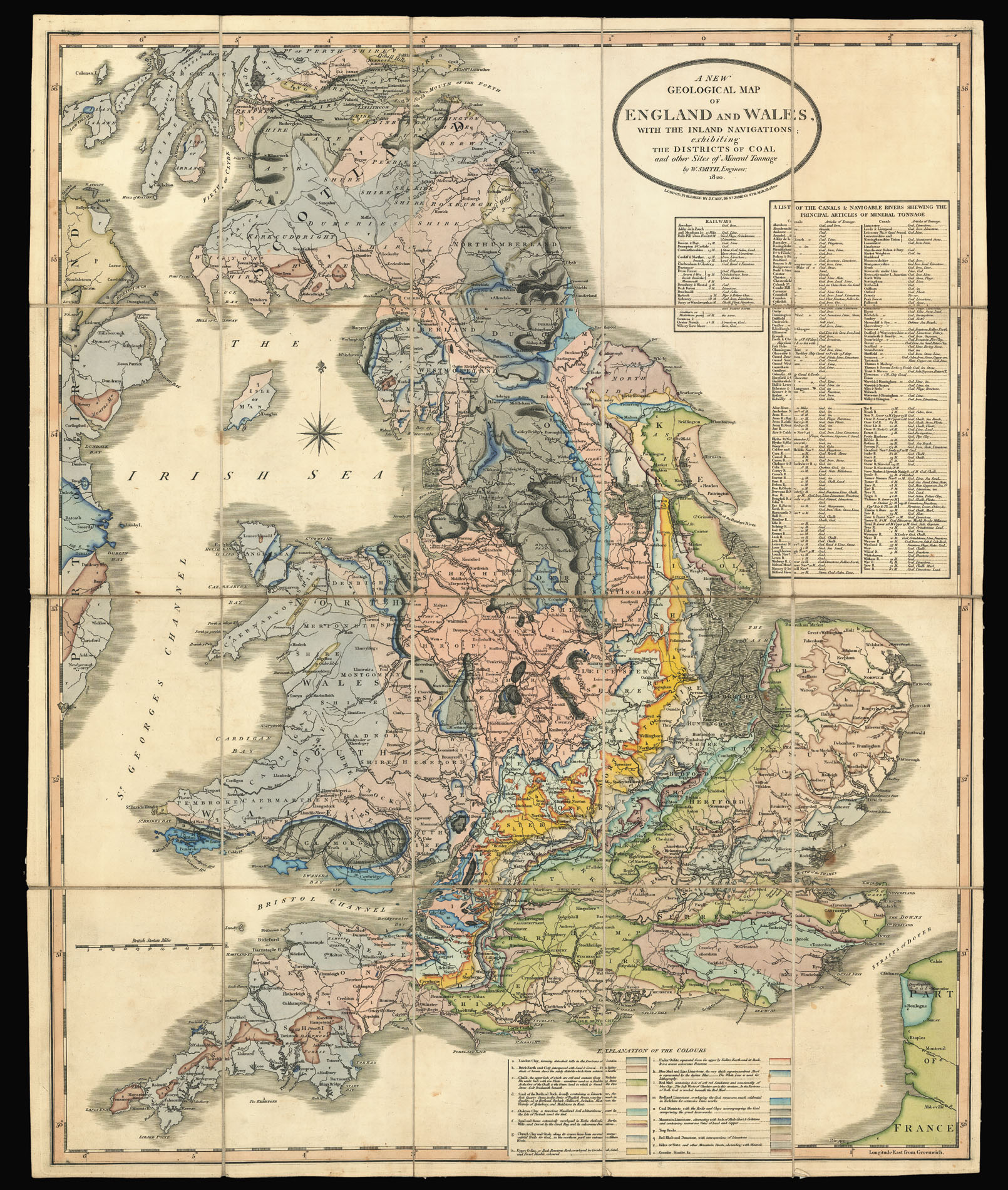 SMITH, William A New Geological Map of England and Wales,