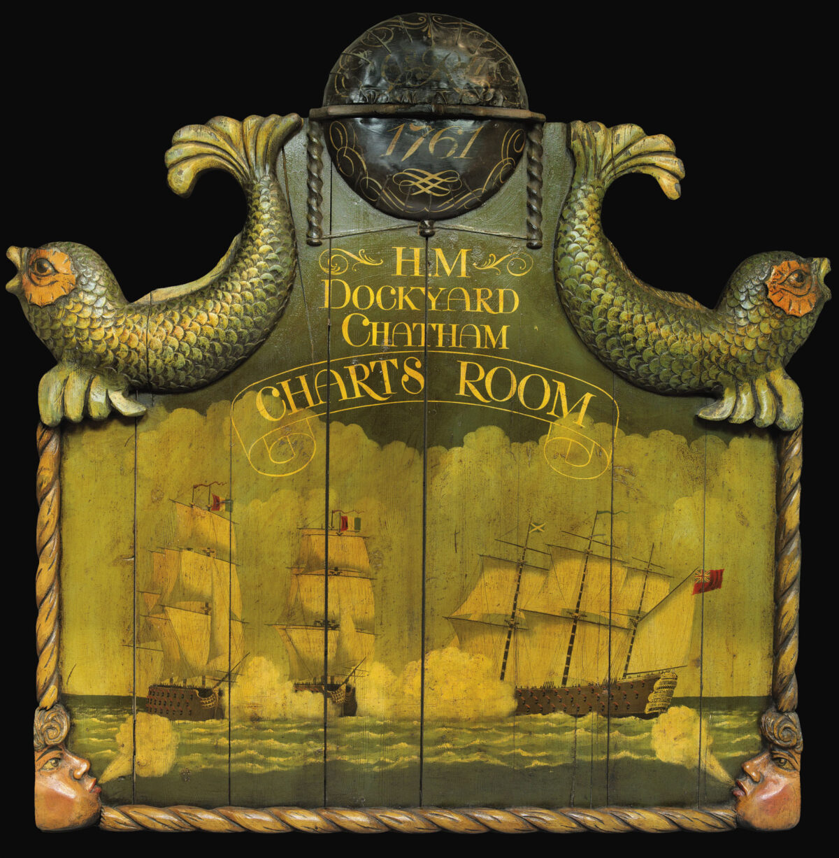 [Anonymous] [Wooden charts room sign]