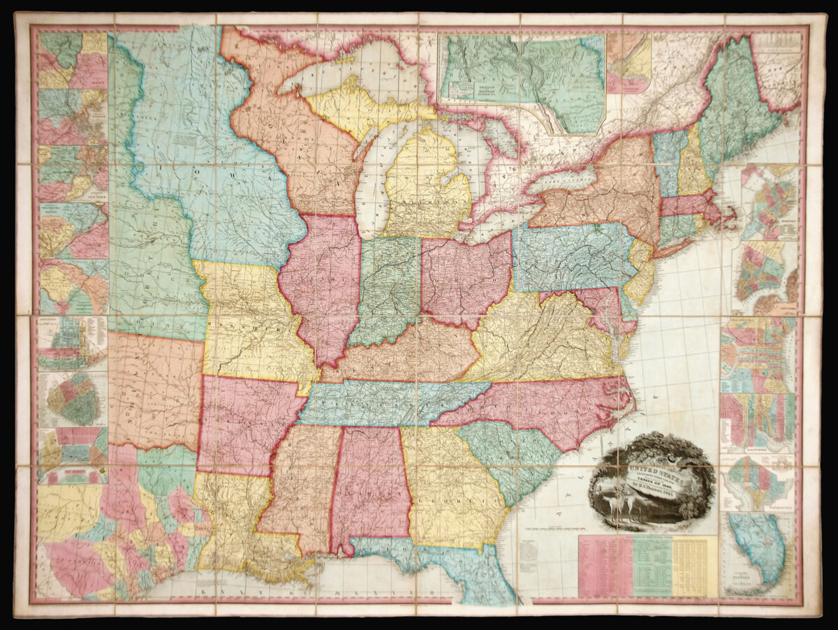 TANNER, Henry Schrenk A Map of the United States including Every county ennumerated in the Census of 1840