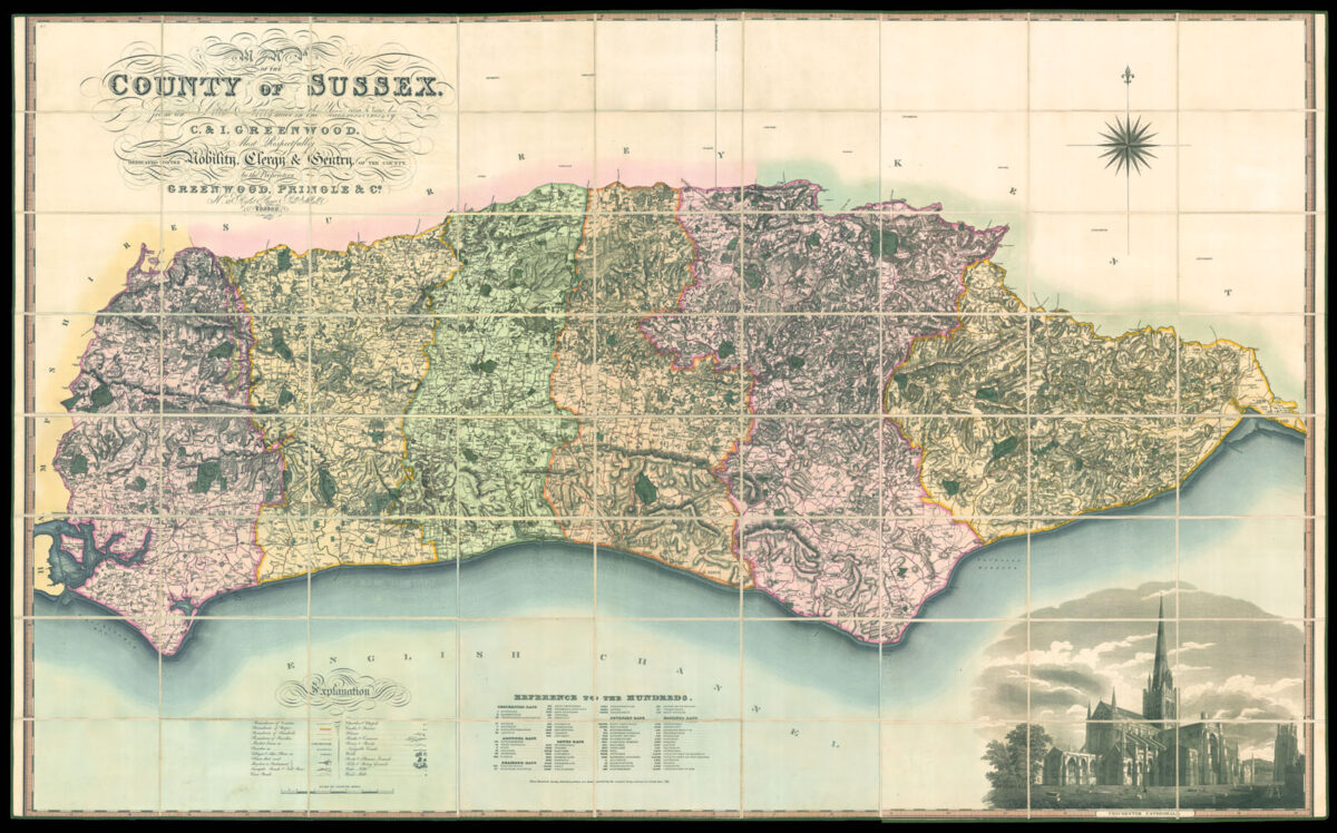 GREENWOOD, Christopher Map of the County of Sussex,